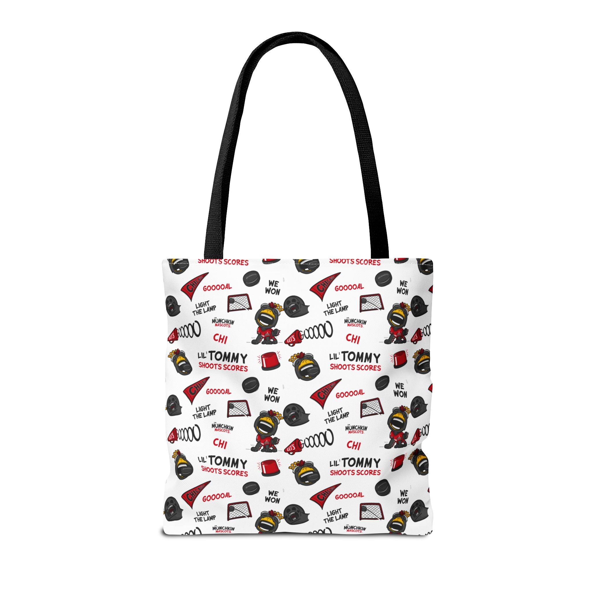 Chicago Hockey Tote Bag Lil' Tommy 'Let's Go' + Pattern | Hand-Drawn Art | Gifts for Parents