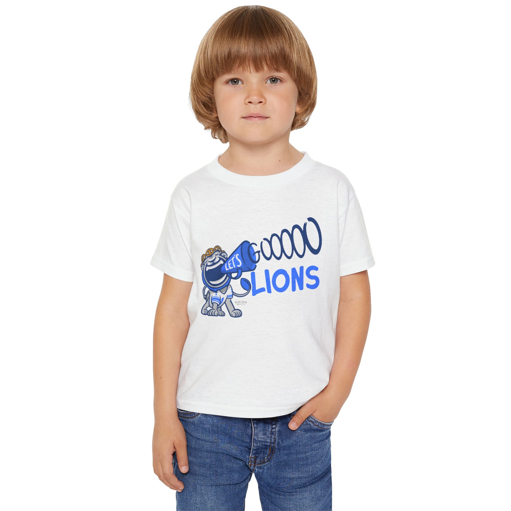 Detroit Football Toddler Tshirt Lil' Miss Roary 'Let's Go' | Hand-Drawn Art | Gifts for Kids