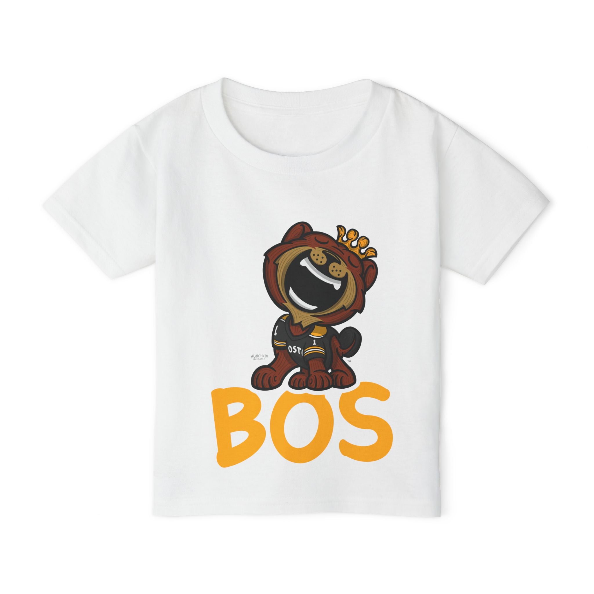 Boston Hockey Toddler Tshirt Lil' Blades 'BOS' | Hand-Drawn Art | Gifts for Kids