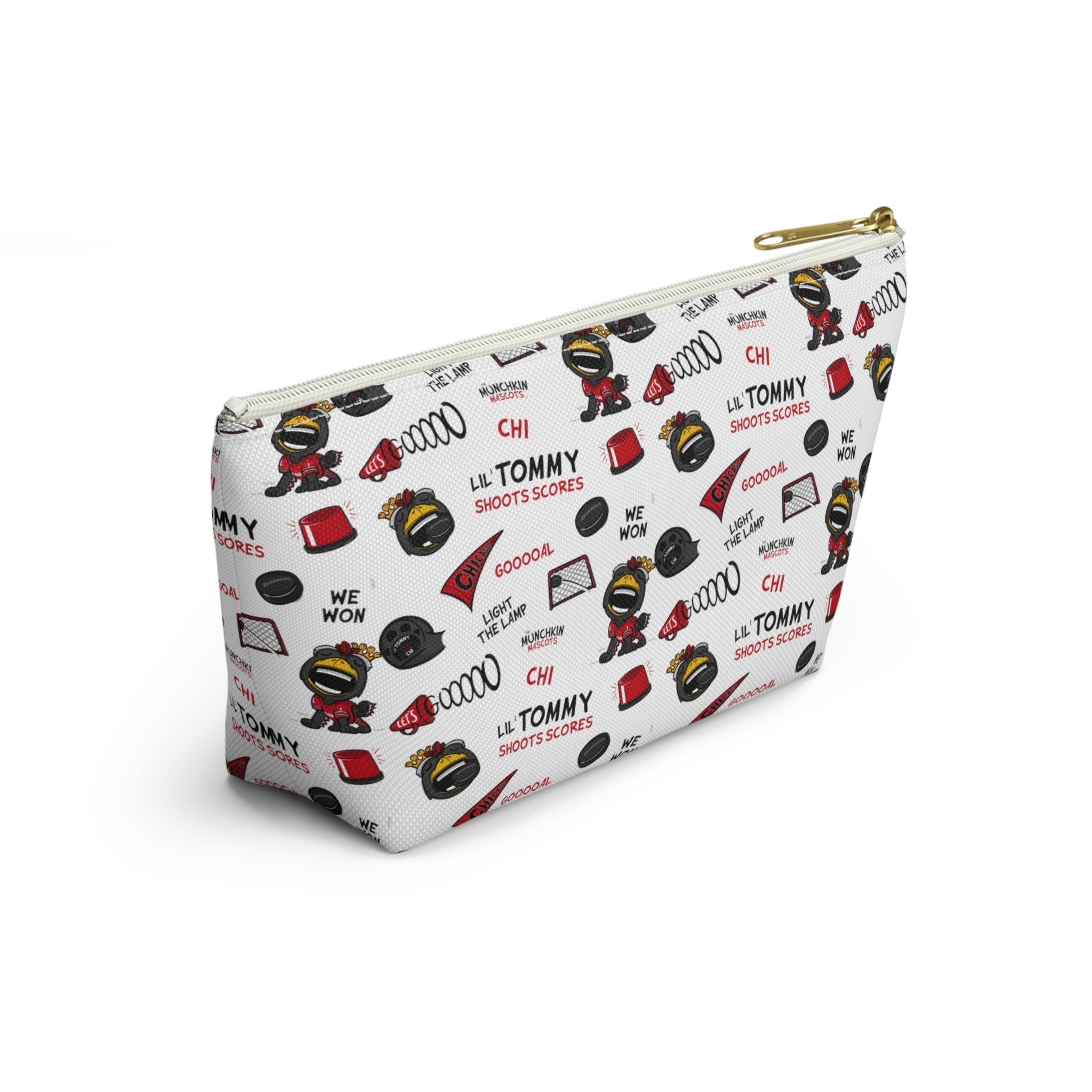 Accessory Pouch w T-bottom - Pattern - Lil' Tommy CHI Hockey Printify