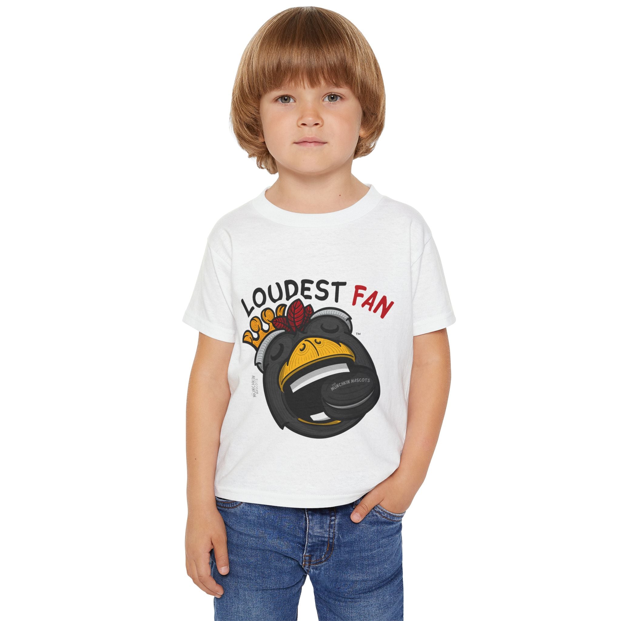 Chicago Hockey Toddler Tshirt Lil' Tommy 'Loudest Fan' | Hand-Drawn Art | Gifts for Kids
