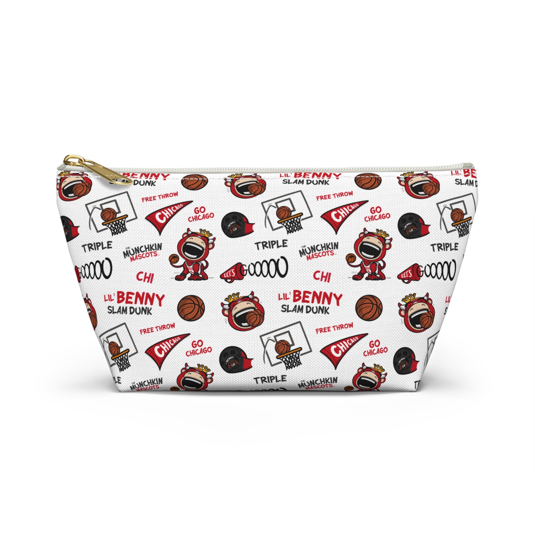 Chicago Basketball Accessory Pouch Lil' Benny Themed | Hand-Drawn Art | Gifts for Kids