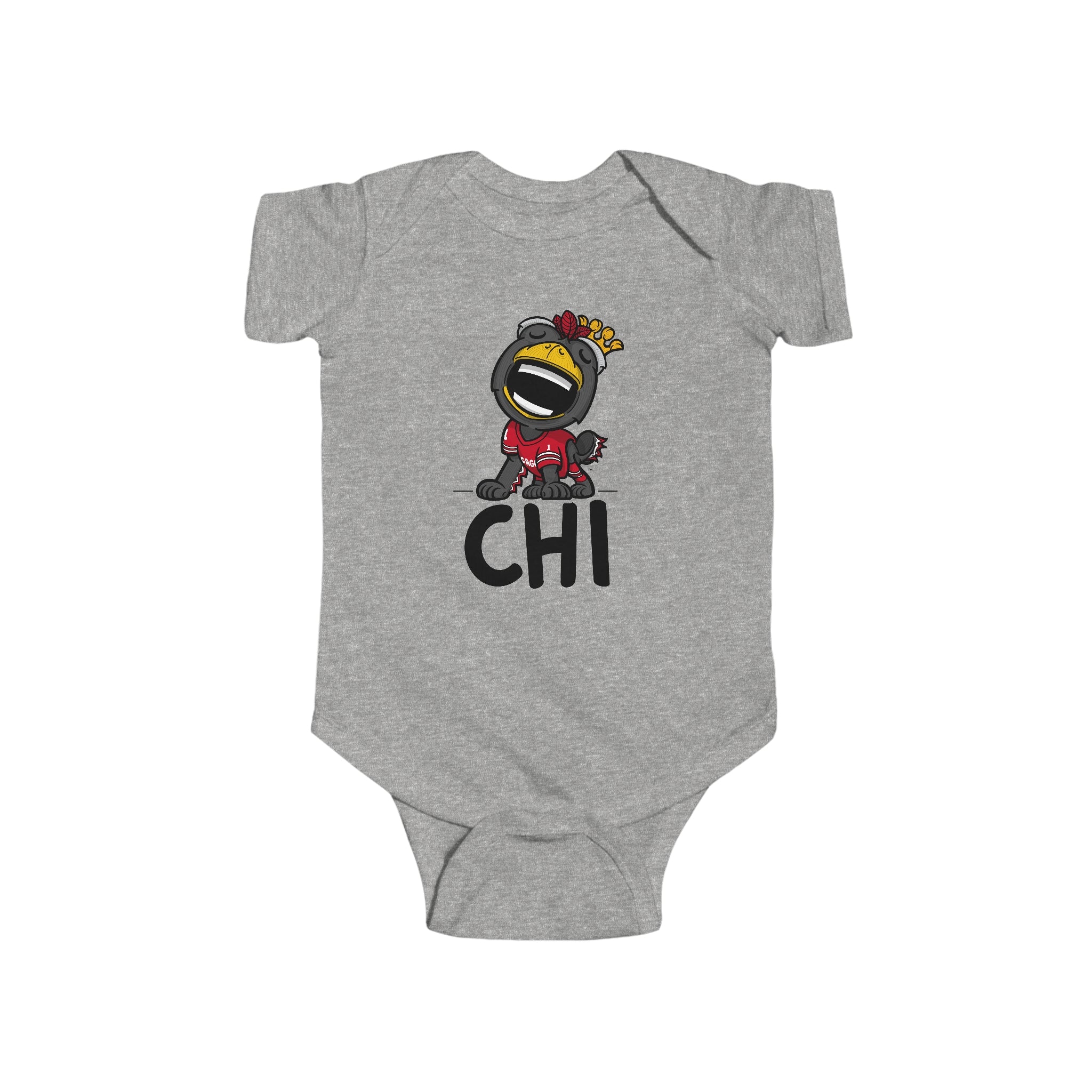 Infant Fine Jersey Bodysuit - CHI - Lil' Tommy CHI Hockey Printify