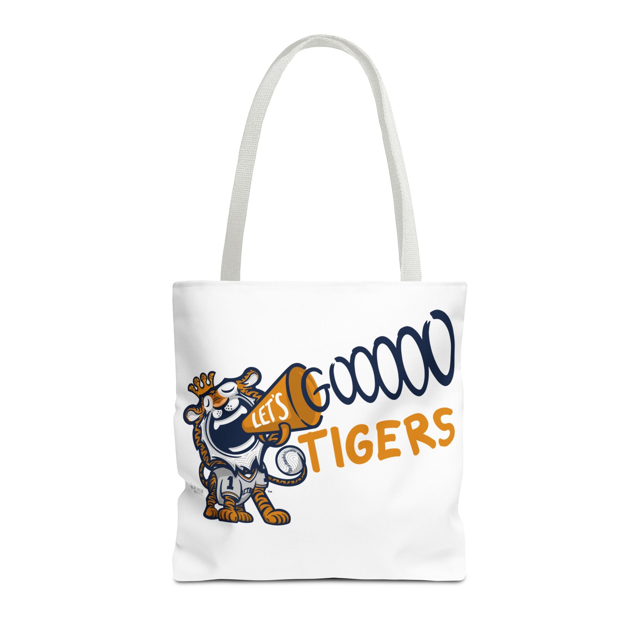 Detroit Tote Bag Lil' Paws Baseball 'Let's Go' DET + Pattern | Hand-Drawn Art | Gifts for Parents