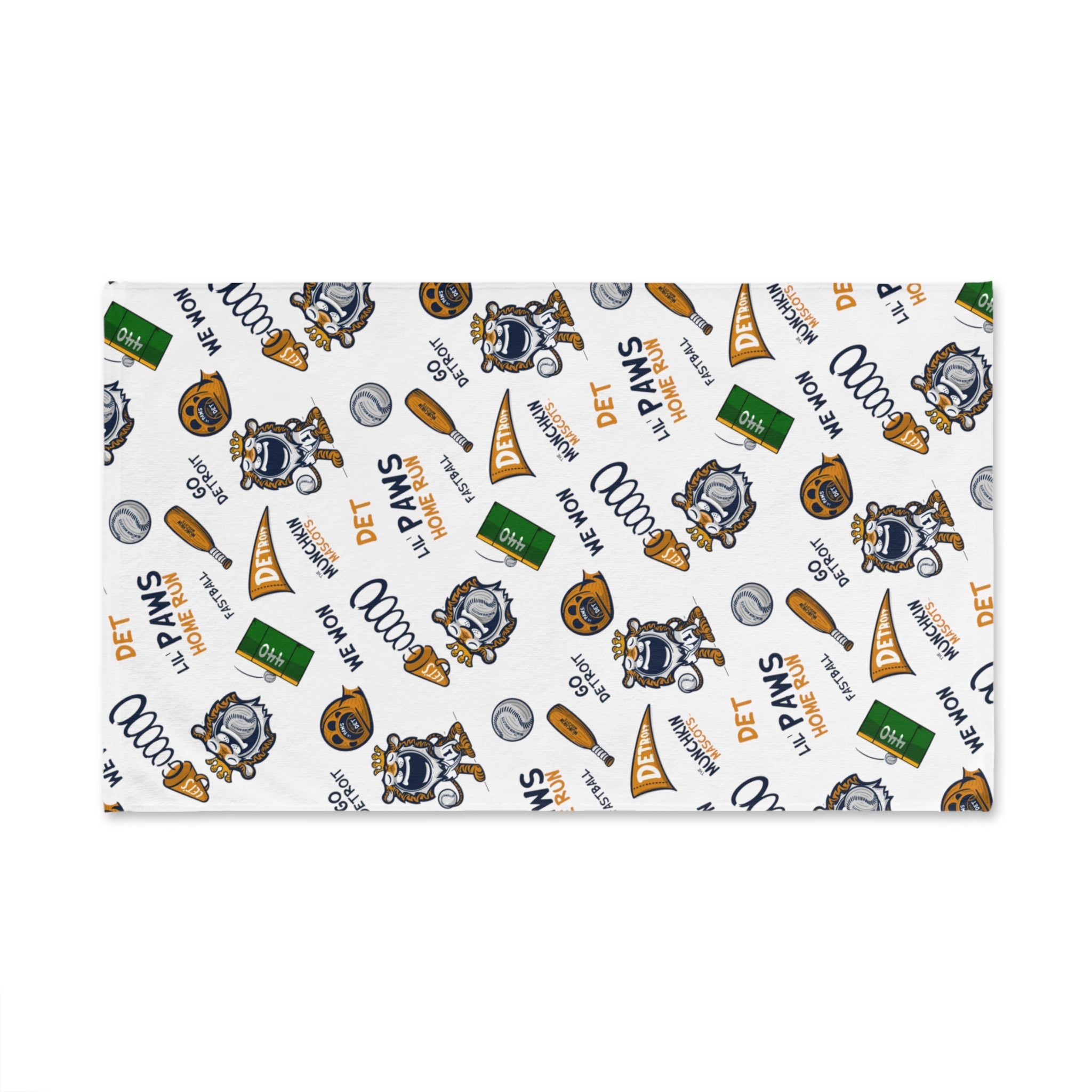 Hand Towel - Pattern - Lil' Paws DET Baseball Printify