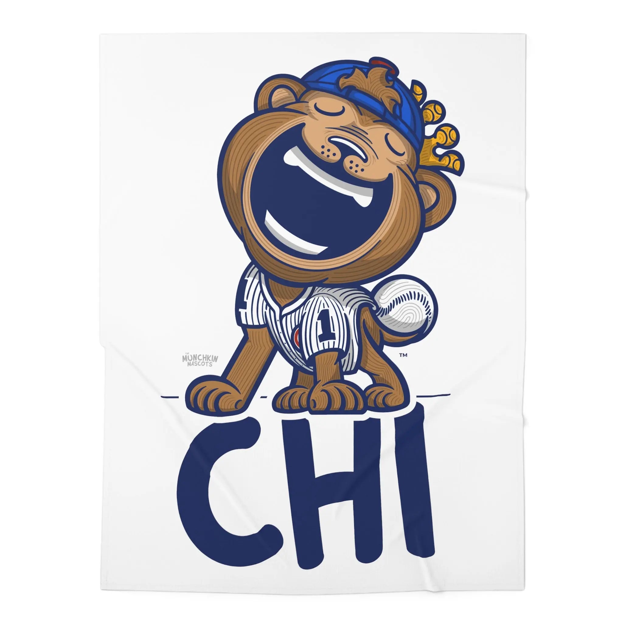 Baby Swaddle Blanket - CHI - Lil' Clark CHI Baseball Printify