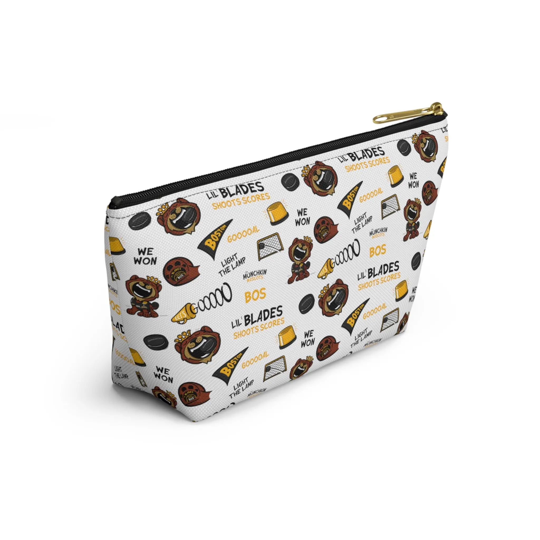 Accessory Pouch w T-bottom - Pattern - Lil' Blades BOS Hockey Printify
