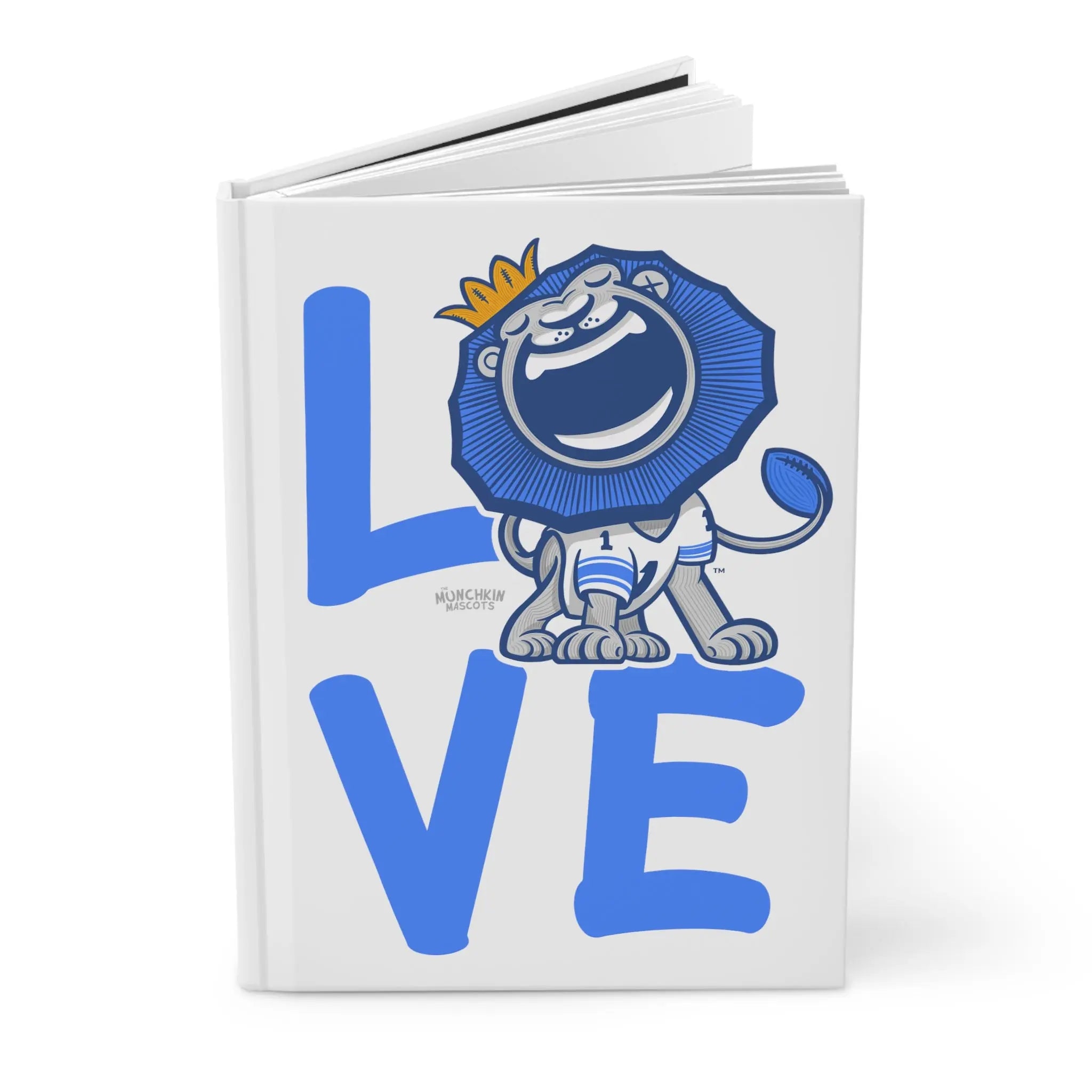 Hardcover Journal Matte - LOVE - Lil' Roary DET Football Printify