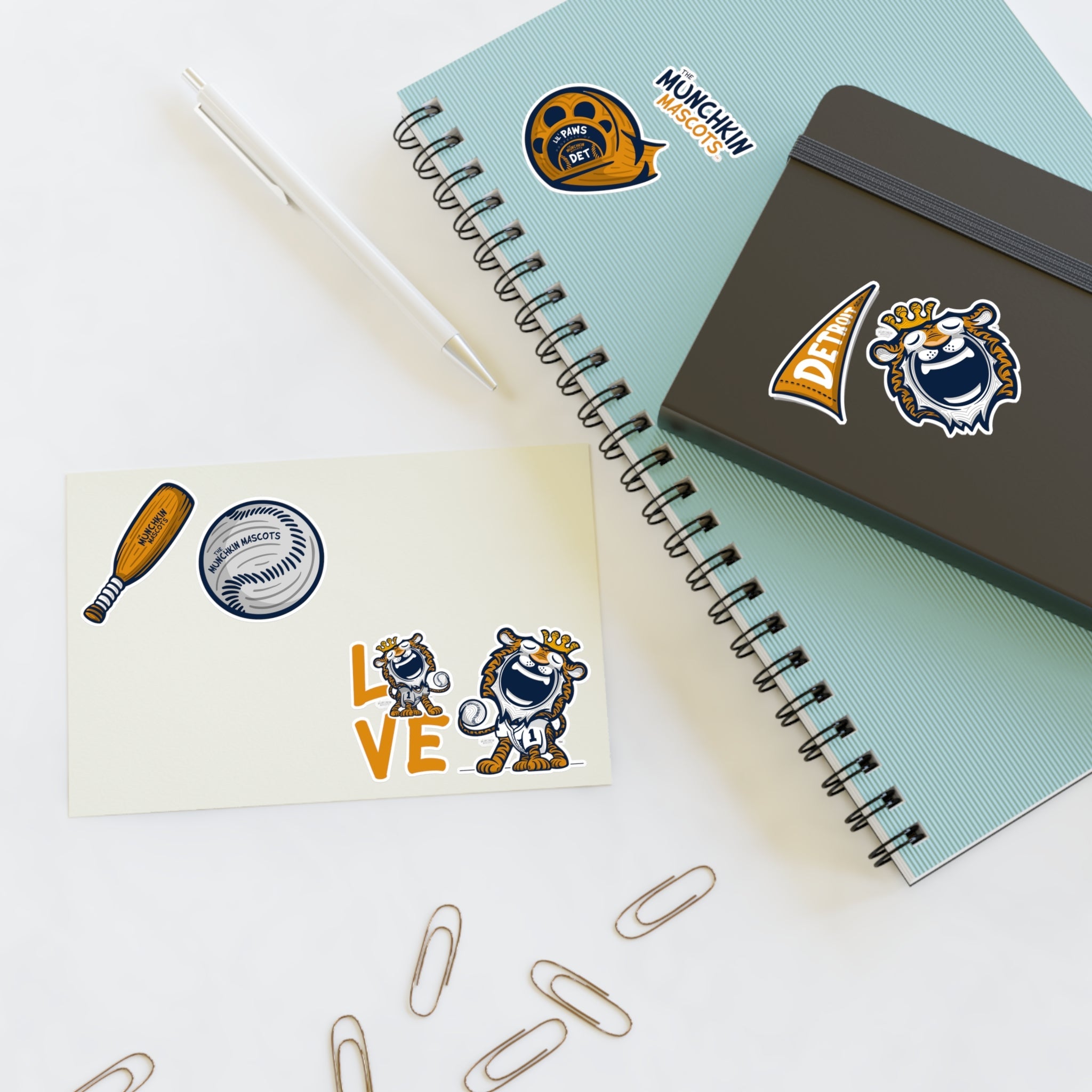 Sticker Sheets - Lil' Paws DET Baseball Printify