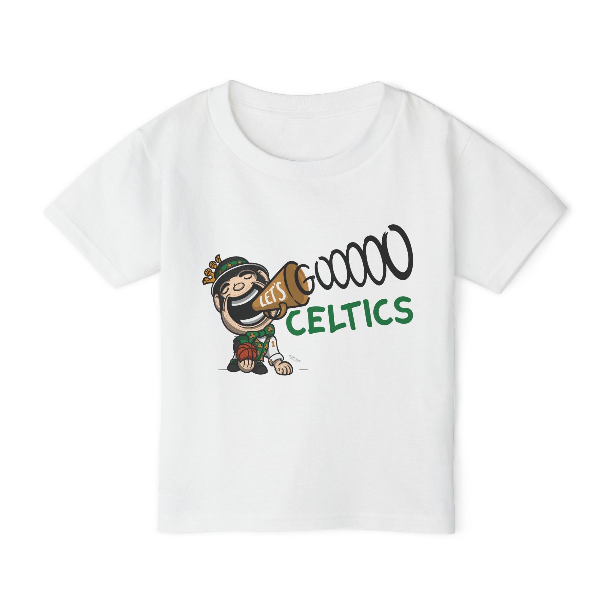 Boston Basketball Toddler Tshirt Lil' Lucky 'Let's Go' | Hand-Drawn Art | Gifts for Kids
