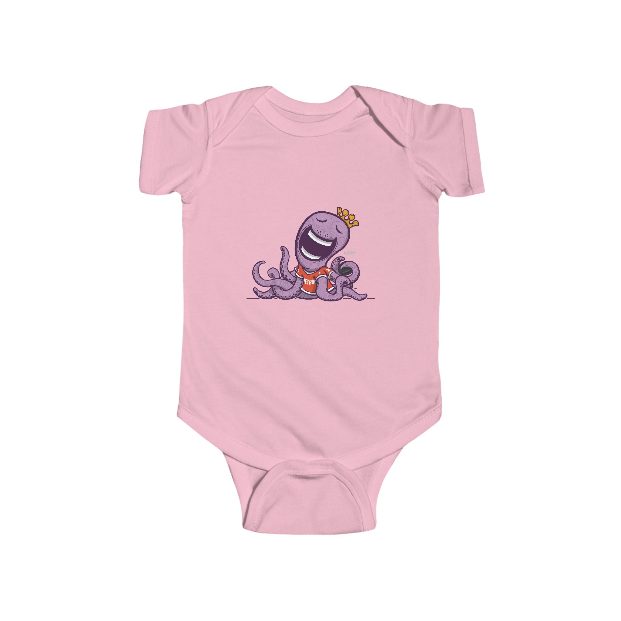 Detroit Hockey Newborn & Infant Lil' Stanley 'Munchkin Mascot' Jersey Bodysuit | Hand-Drawn Art | Gifts for Newborns