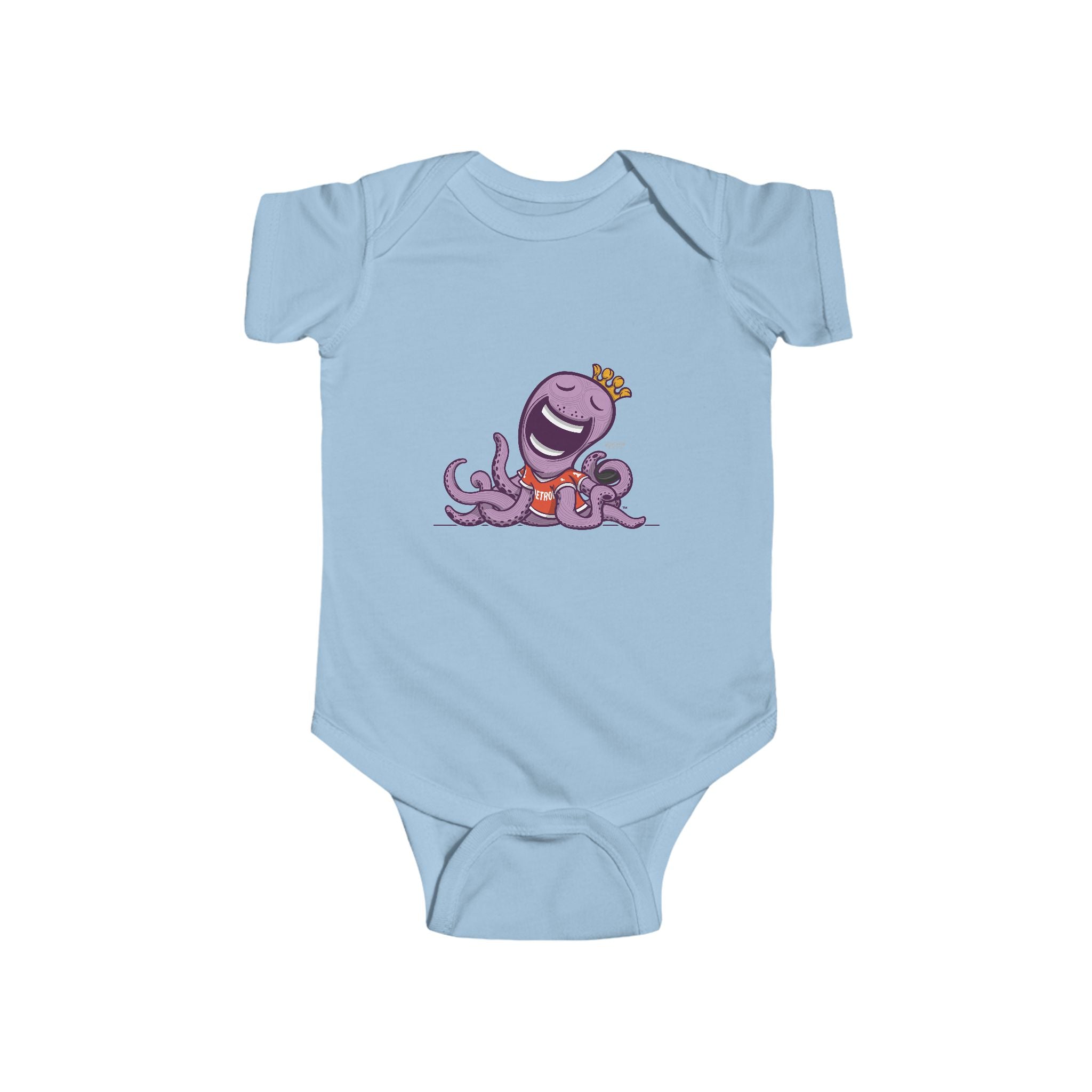 Detroit Hockey Newborn & Infant Lil' Stanley 'Munchkin Mascot' Jersey Bodysuit | Hand-Drawn Art | Gifts for Newborns