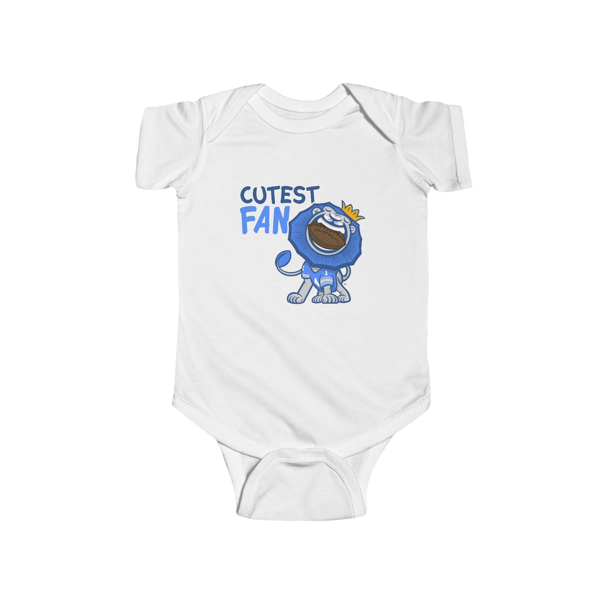 Detroit Football Newborn & Infant Lil' Roary 'Cutest Fan' Jersey Bodysuit | Hand-Drawn Art | Gifts for Newborns