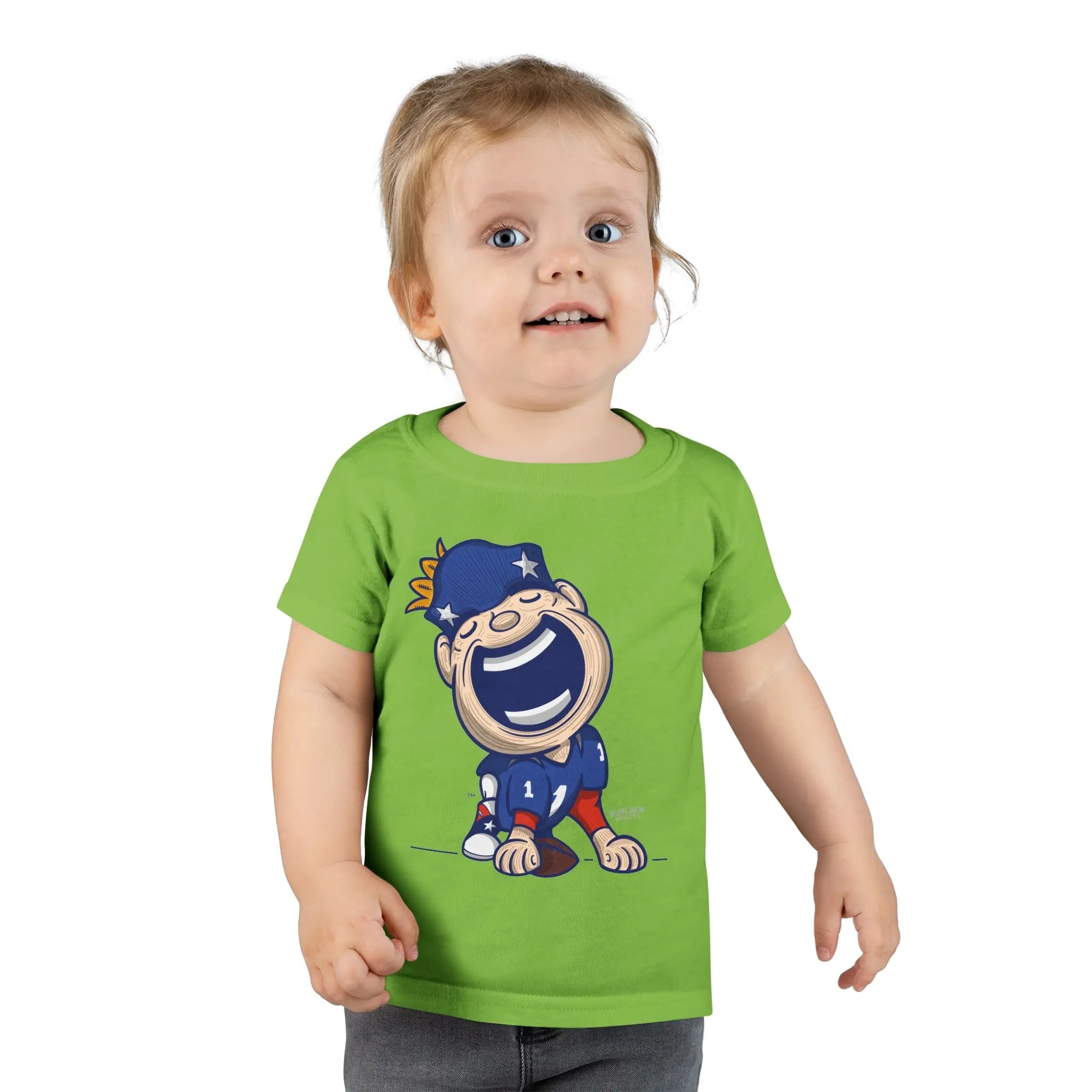 Toddler T-shirt - Blue Jersey - Lil' Pat NE Football Printify