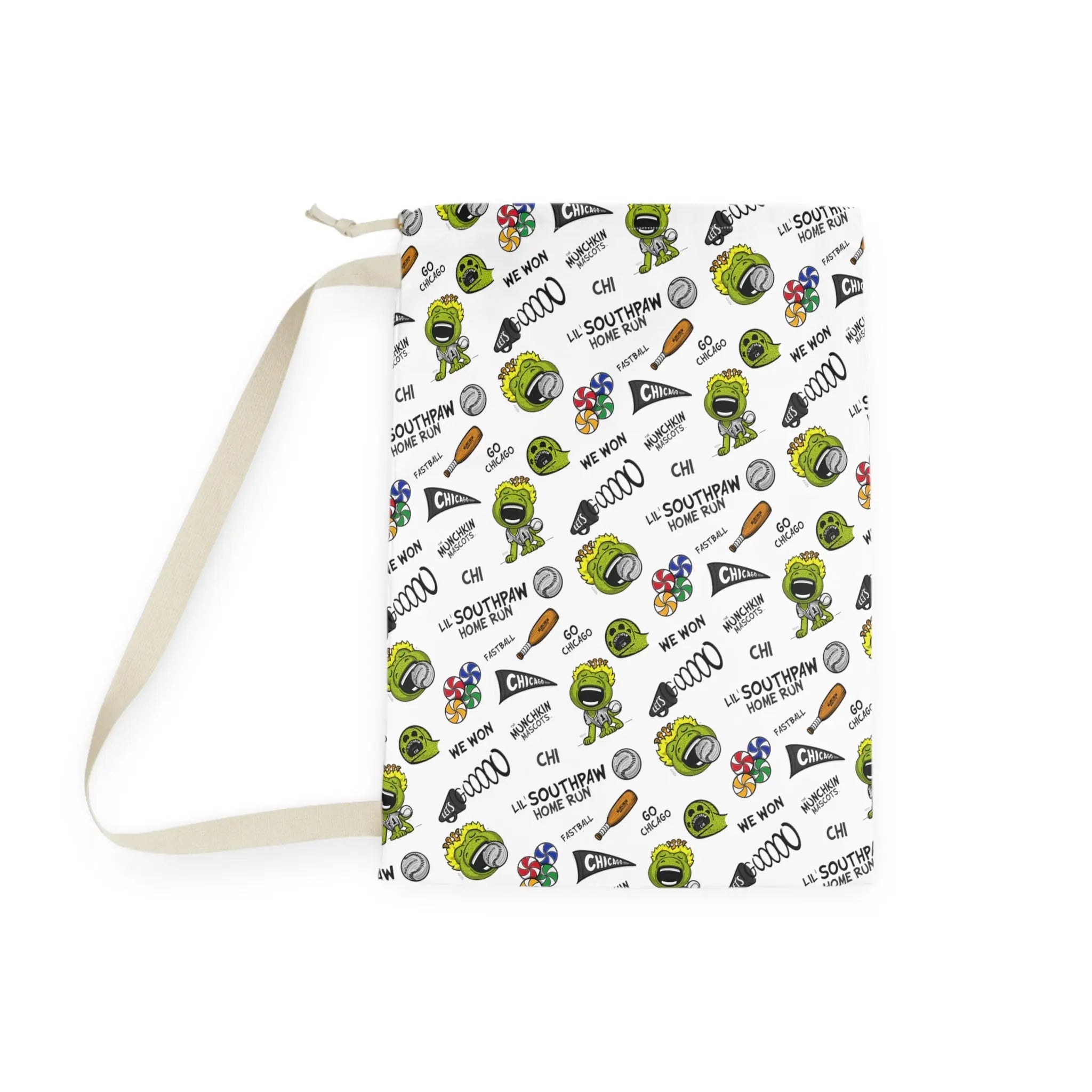 Laundry Bag - Pattern - Lil' Southpaw CHI Baseball Printify