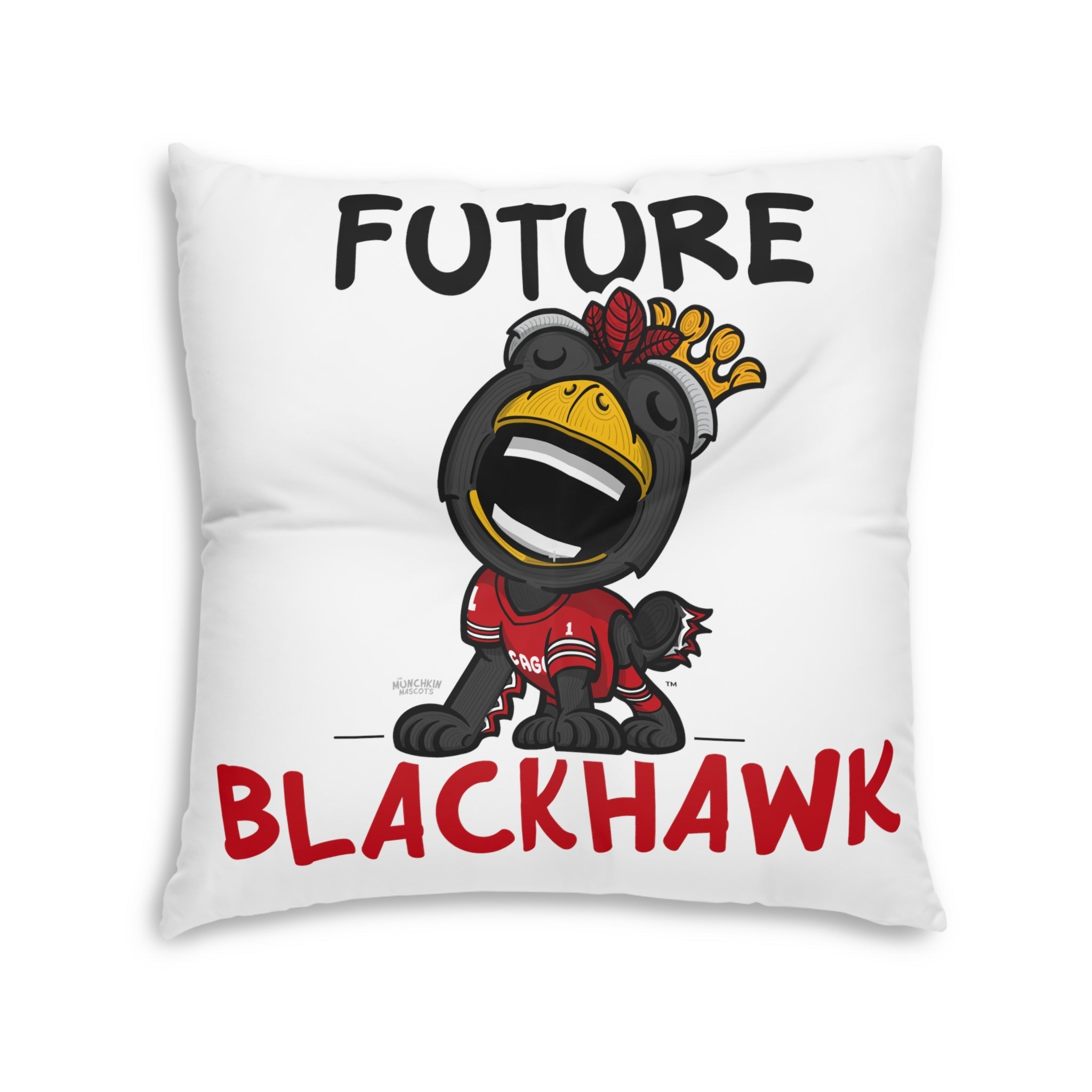 Tufted Floor Pillow, Square - Pattern + Future - Lil' Tommy CHI Hockey Printify