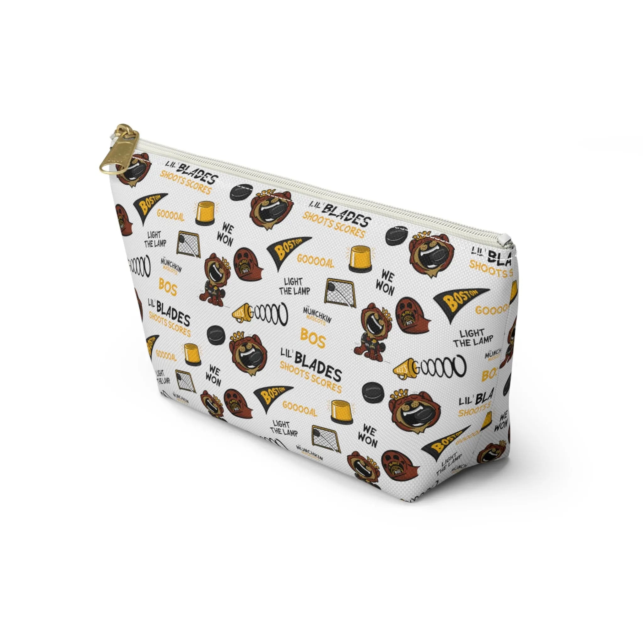 Accessory Pouch w T-bottom - Pattern - Lil' Blades BOS Hockey Printify