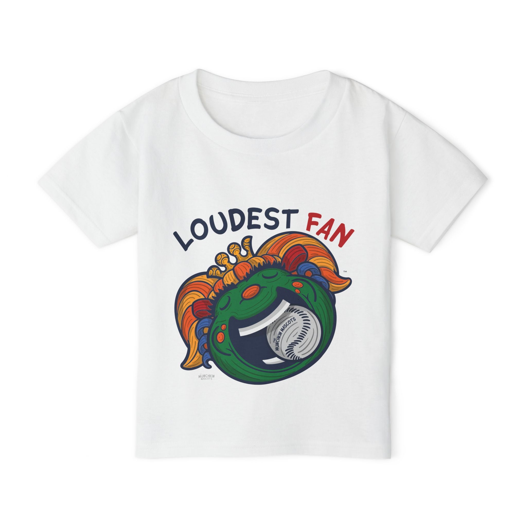 Boston Baseball Toddler Tshirt Lil' Miss Tessie 'Loudest Fan' | Hand-Drawn Art | Gifts for Kids