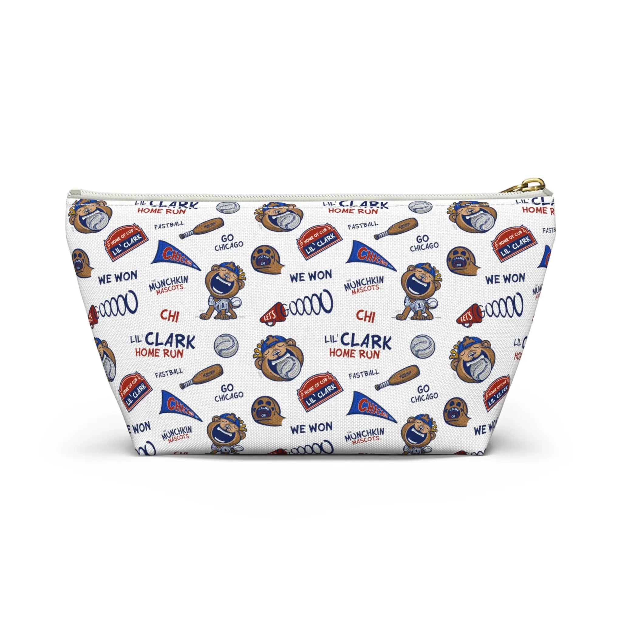 Accessory Pouch w T-bottom - Pattern - Lil' Clark CHI Baseball Printify