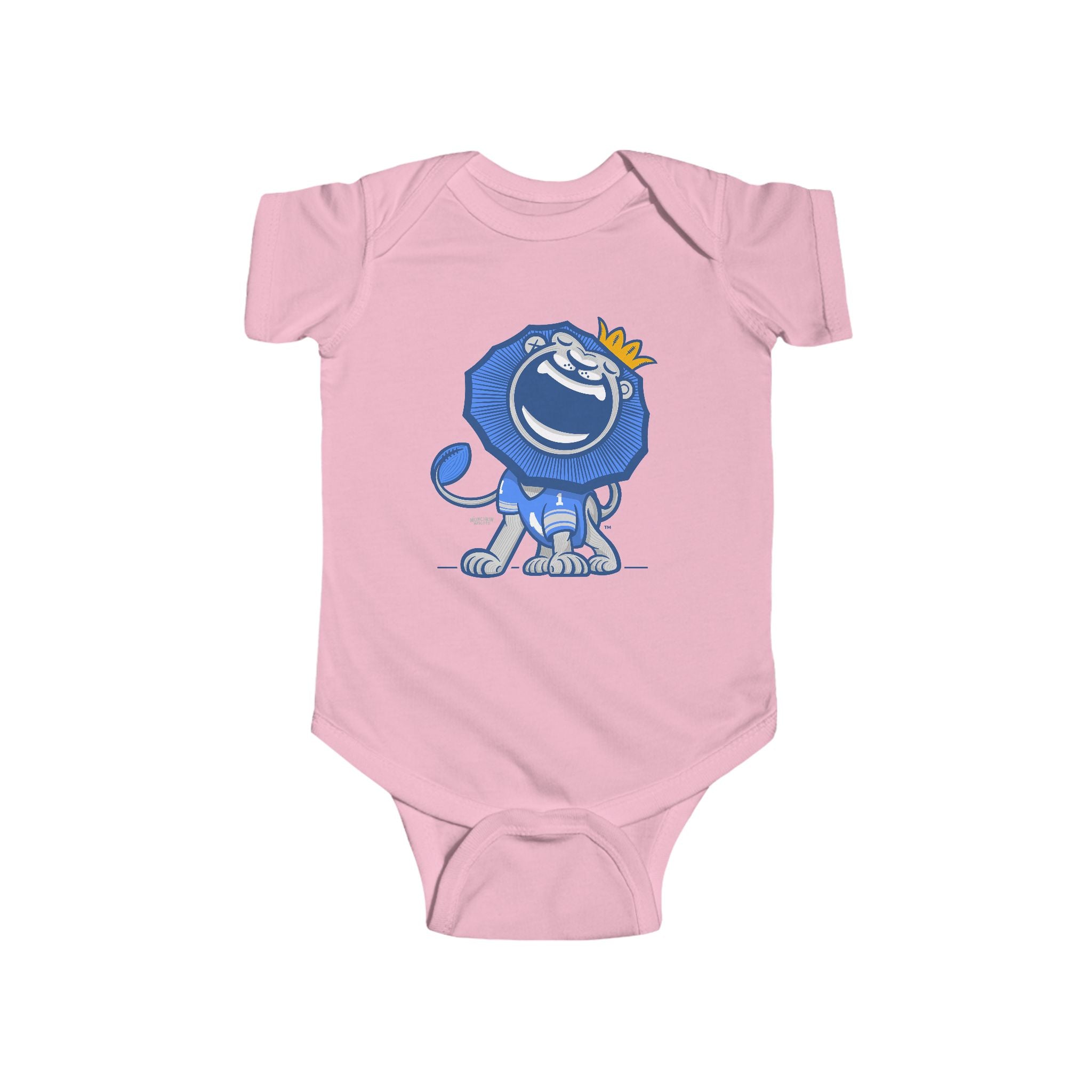 Detroit Football Newborn & Infant Lil' Roary 'Munchkin Mascot' Jersey Bodysuit | Hand-Drawn Art | Gifts for Newborns