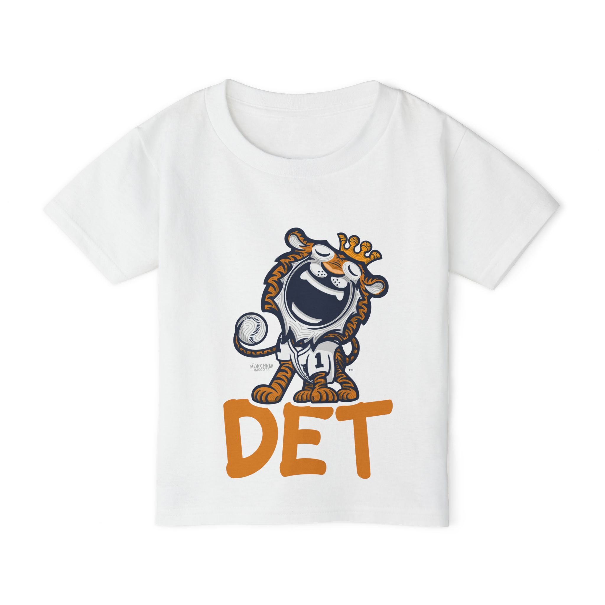 Detroit Baseball Toddler Tshirt Lil' Paws 'DET' | Hand-Drawn Art | Gifts for Kids
