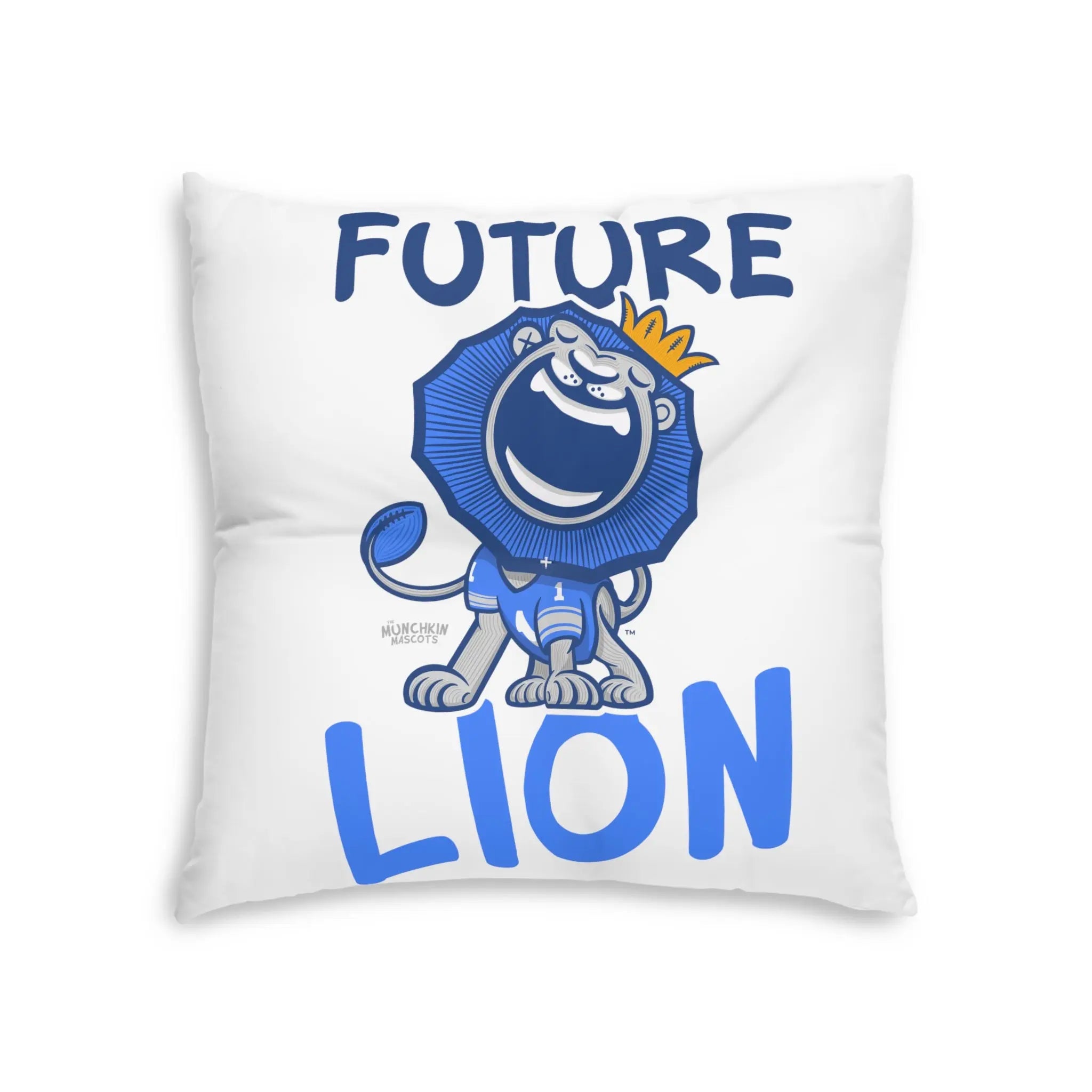 Tufted Floor Pillow, Square - Pattern + Future - Lil' Roary DET Football Printify
