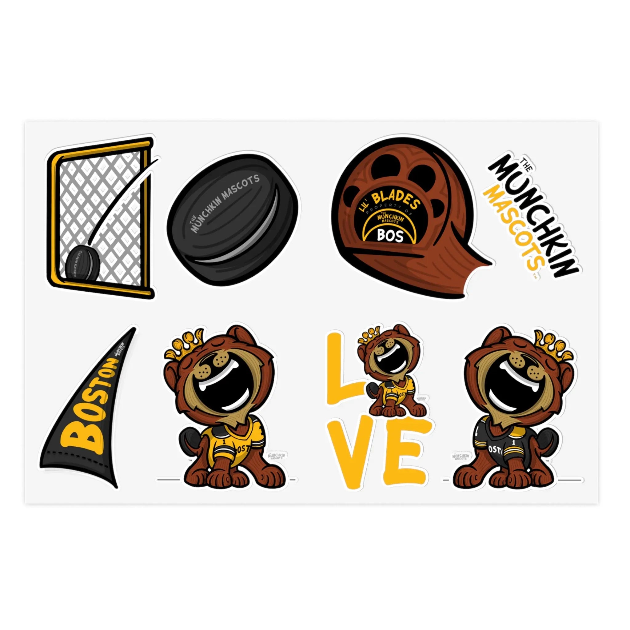 Sticker Sheets - Lil' Blades BOS Hockey Printify