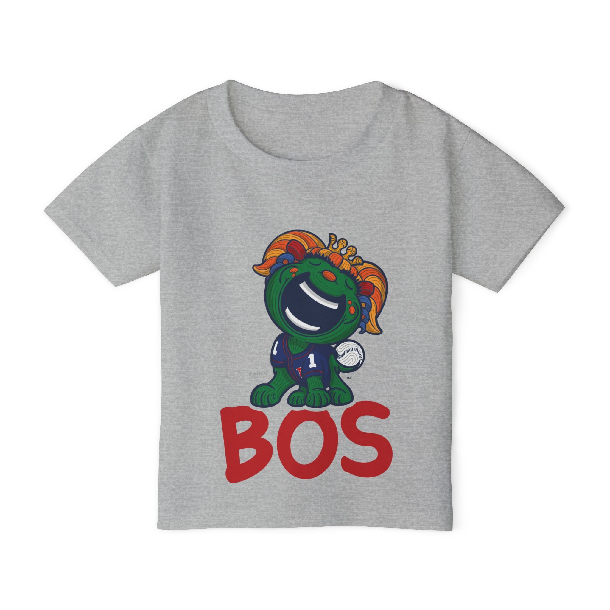 Boston Baseball Toddler Tshirt Lil' Miss Tessie 'BOS' | Hand-Drawn Art | Gifts for Kids