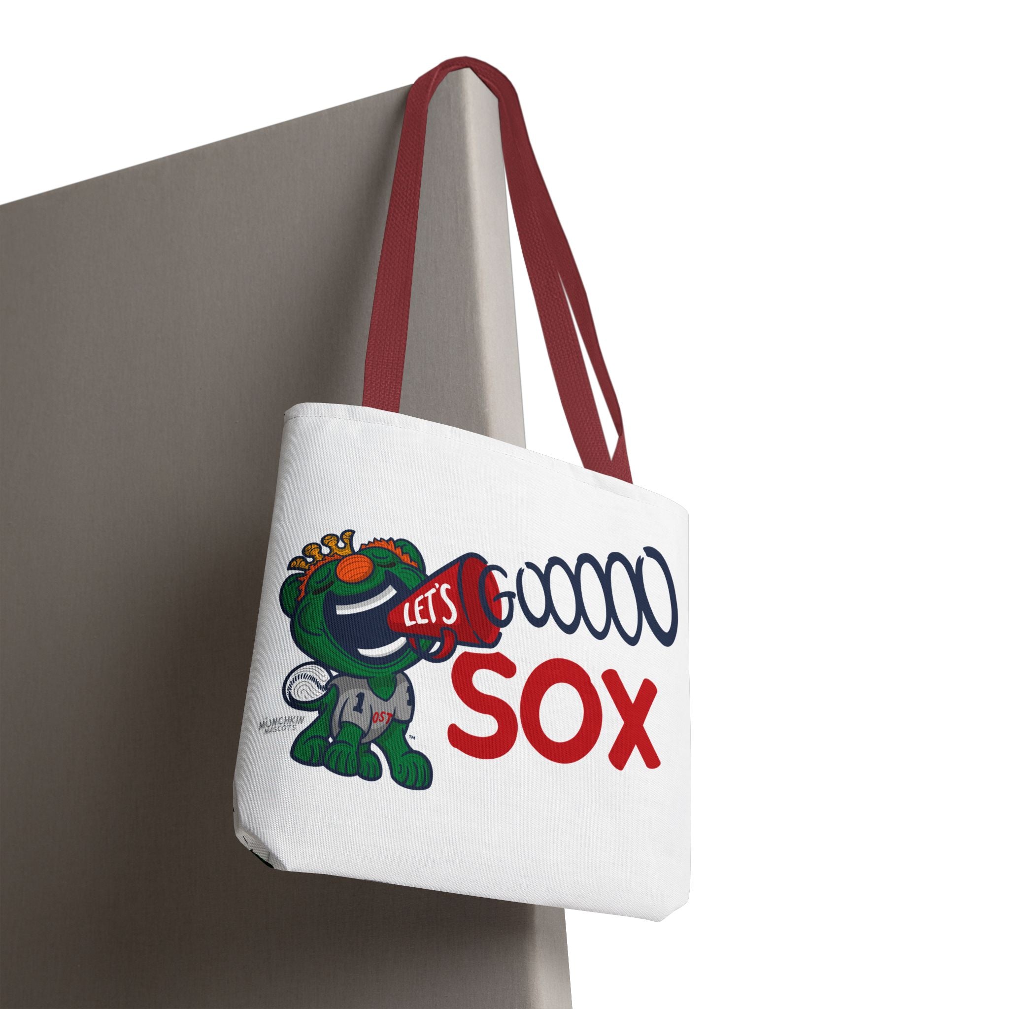 Boston Baseball Tote Bag Lil' Wally 'Let's Go' + Pattern | Hand-Drawn Art | Gifts for Parents