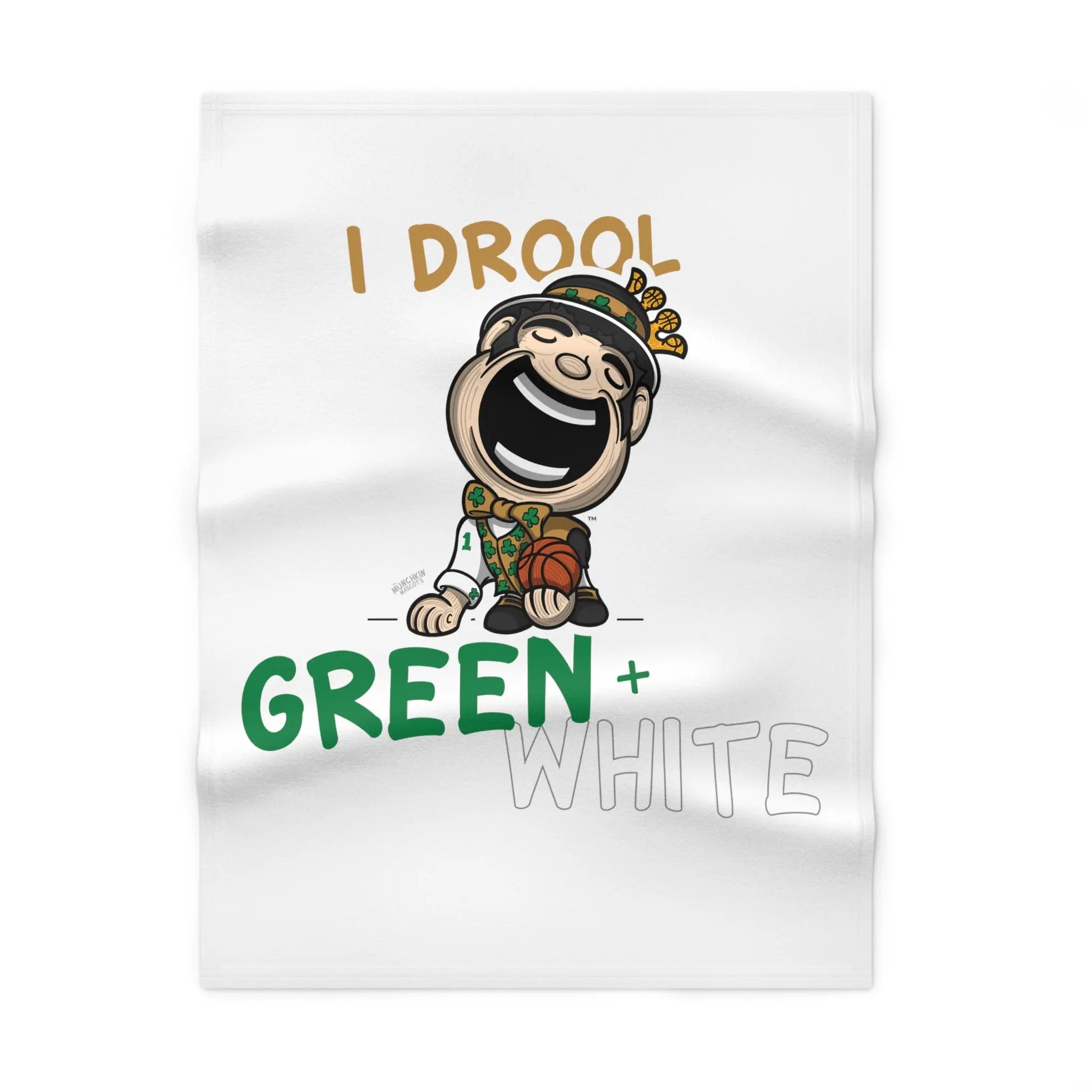 Soft Fleece Baby Blanket - Drool - Lil' Lucky BOS Basketball Printify