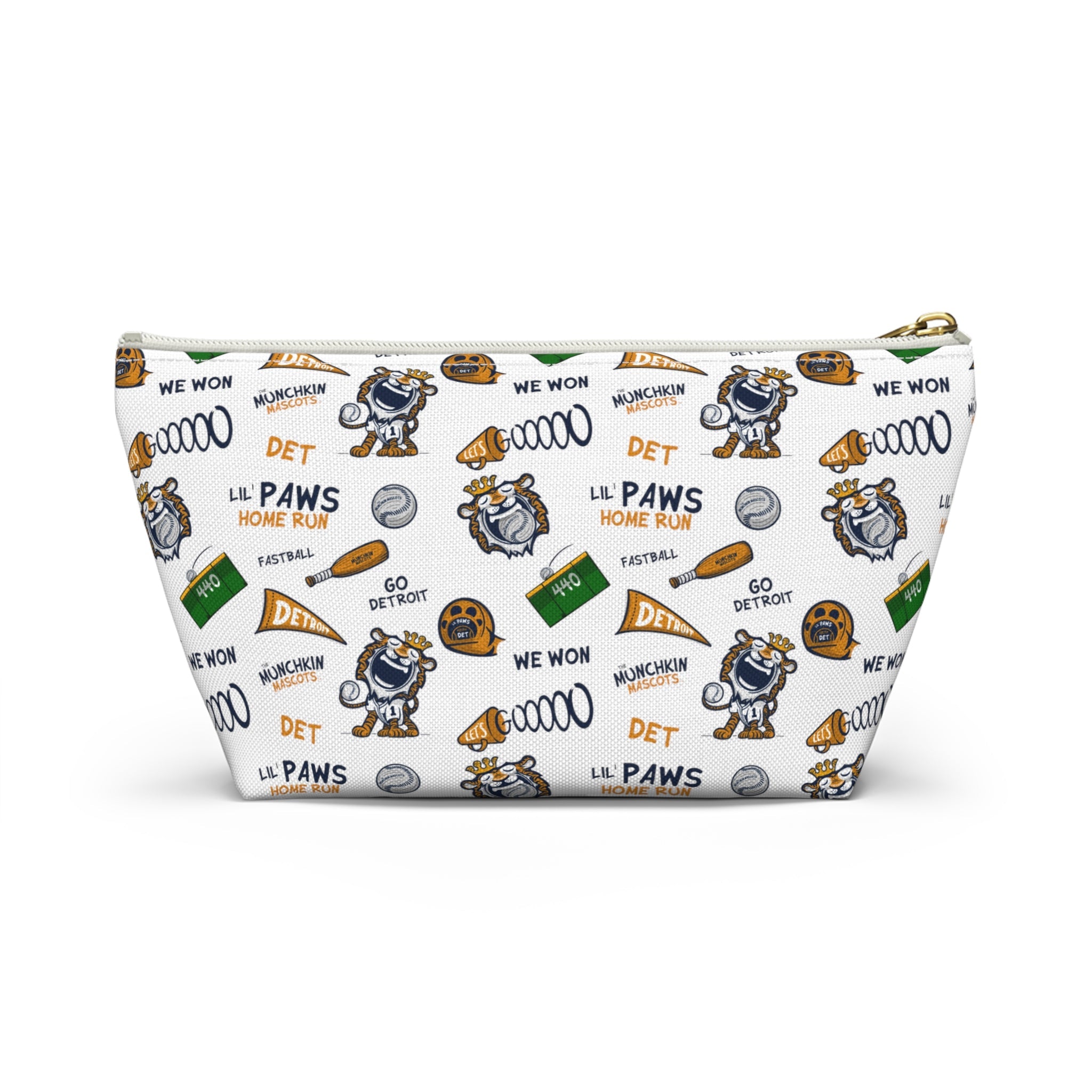 Accessory Pouch w T-bottom - Pattern - Lil' Paws DET Baseball Printify