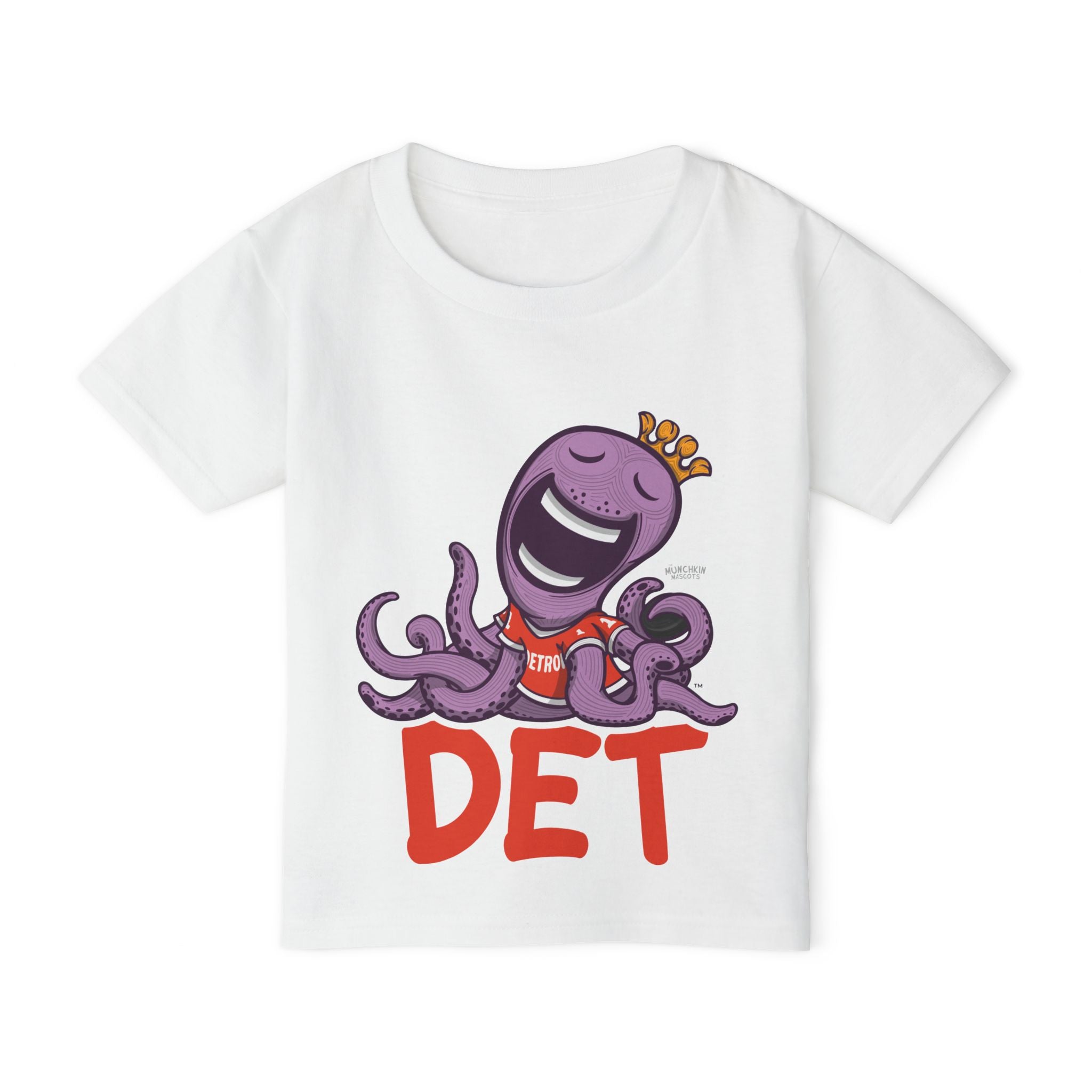 Detroit Hockey Toddler Tshirt Lil' Stanley 'DET' | Hand-Drawn Art | Gifts for Kids