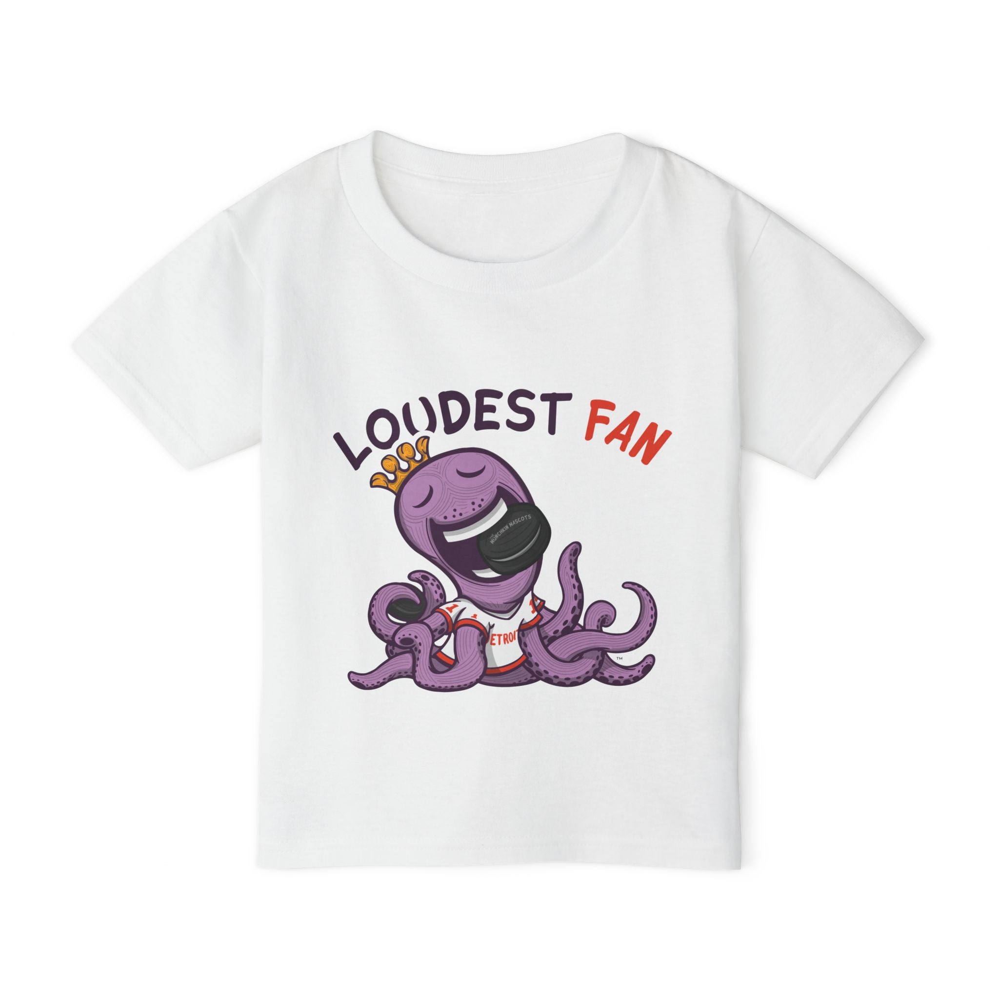 Detroit Hockey Toddler Tshirt Lil' Stanley 'Loudest Fan' | Hand-Drawn Art | Gifts for Kids