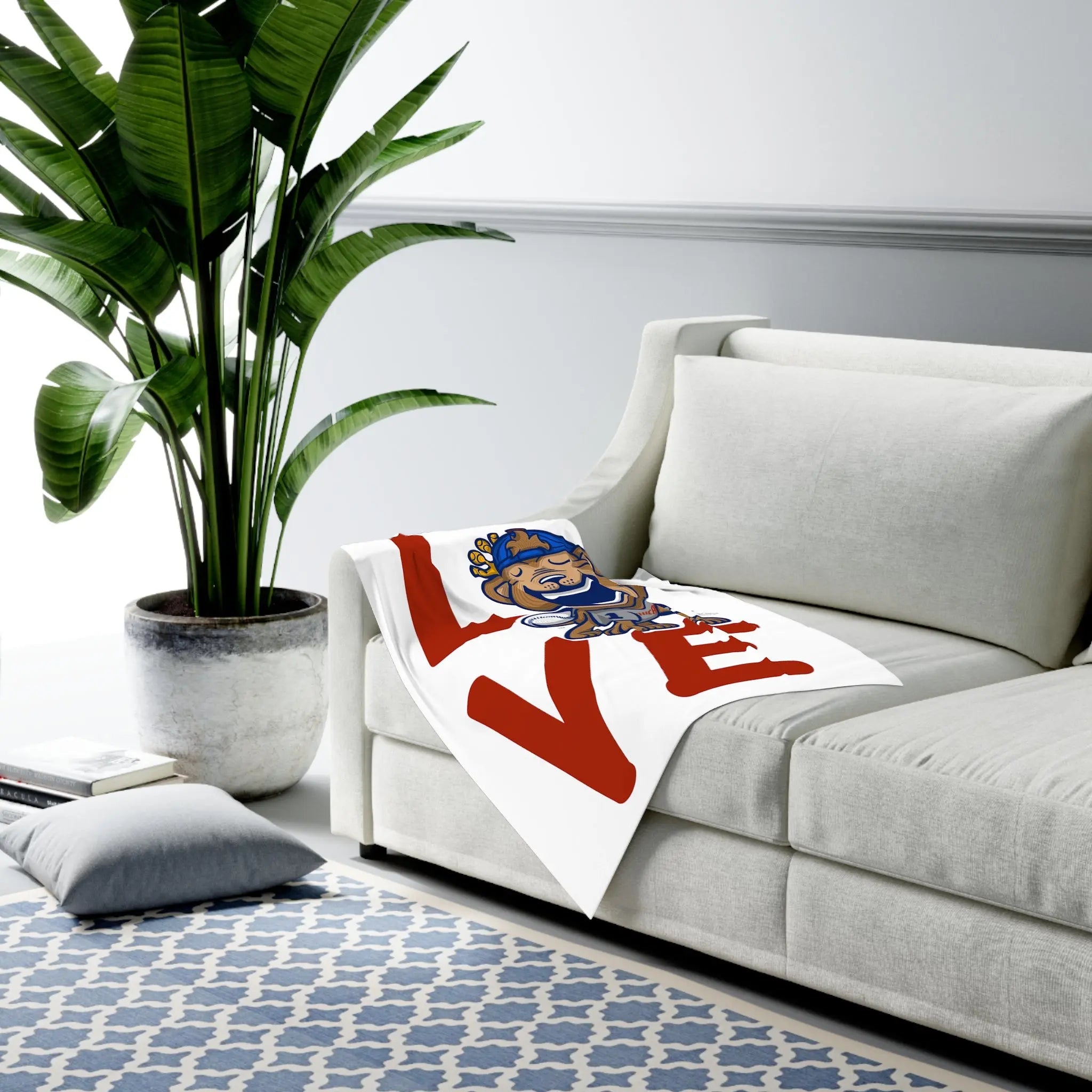 Baby Swaddle Blanket - LOVE - Lil' Clark CHI Baseball Printify
