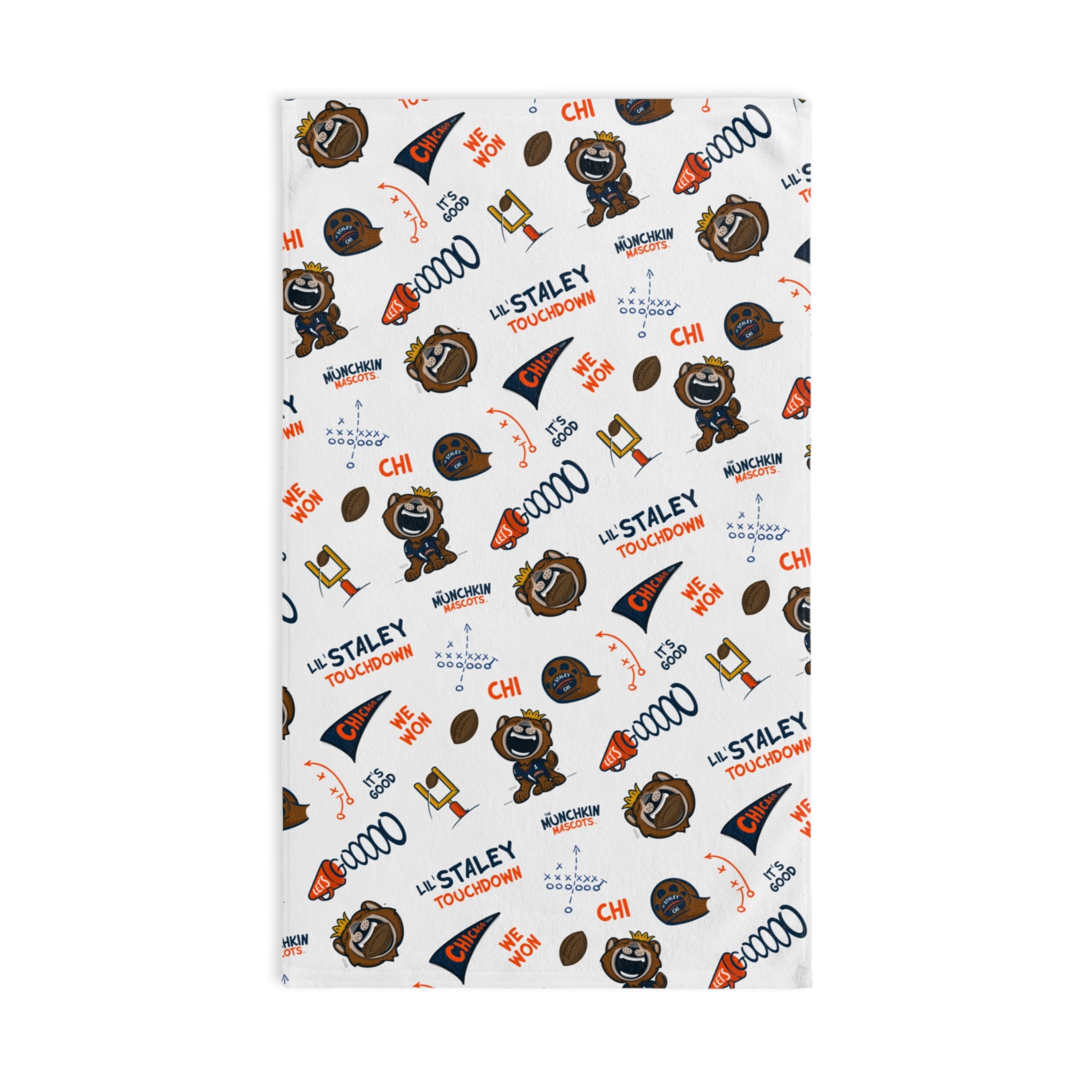 Chicago Football Hand Towel Lil' Staley Pattern | Hand-Drawn Art | Gifts for Kids