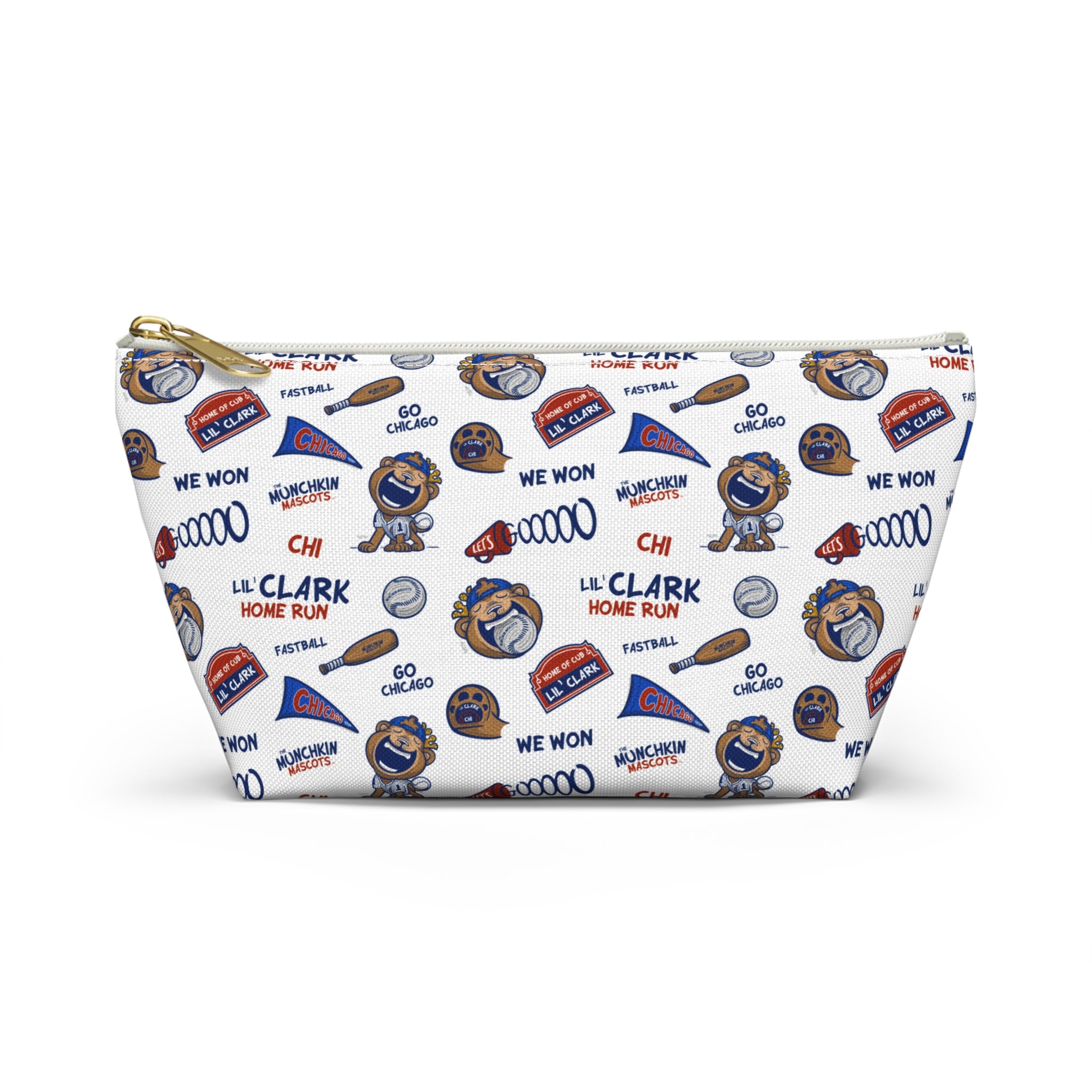 Chicago Baseball Accessory Pouch Lil' Clark Themed | Hand-Drawn Art | Gifts for Kids