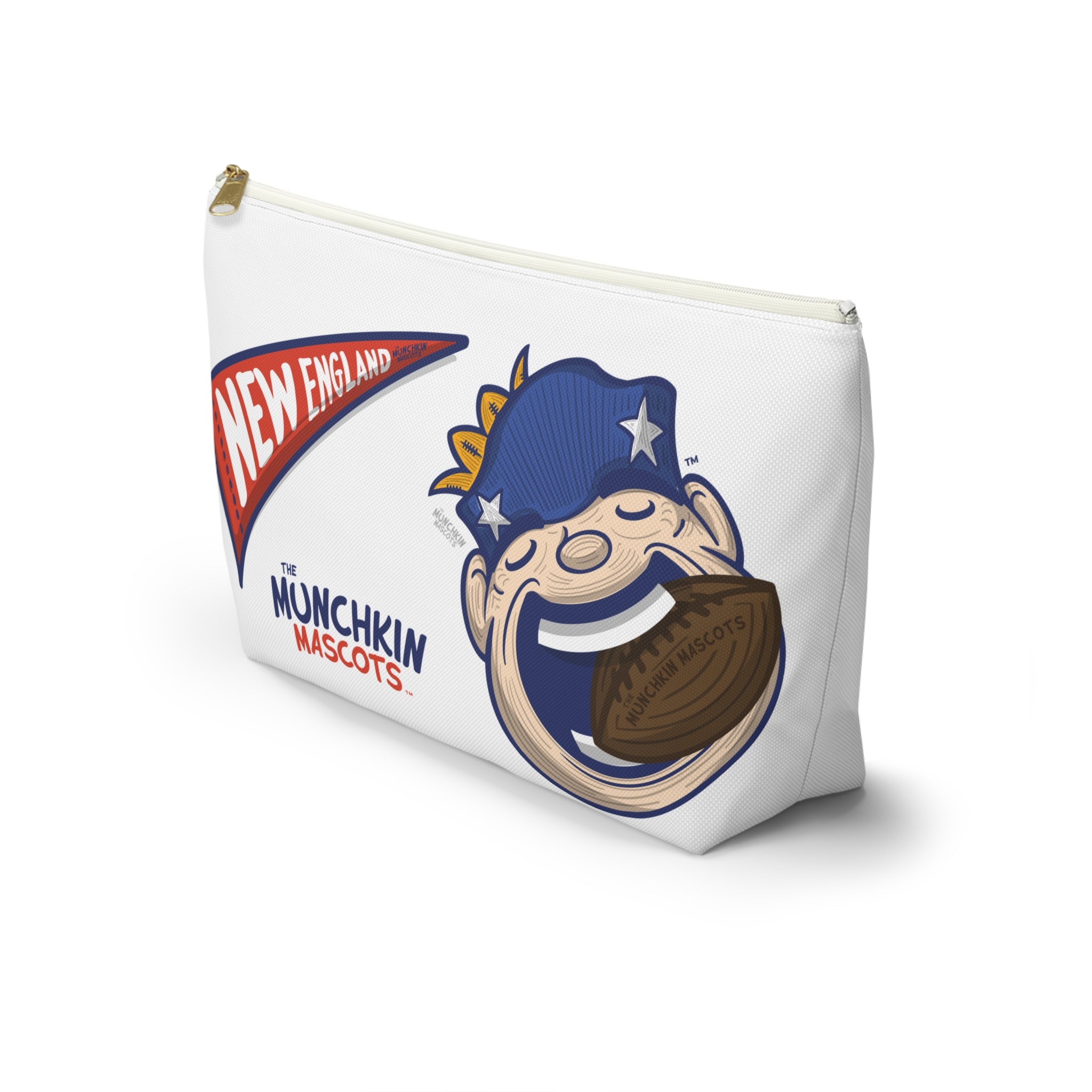 New England Football Accessory Pouch Lil' Pat Themed | Hand-Drawn Art | Gifts for Kids