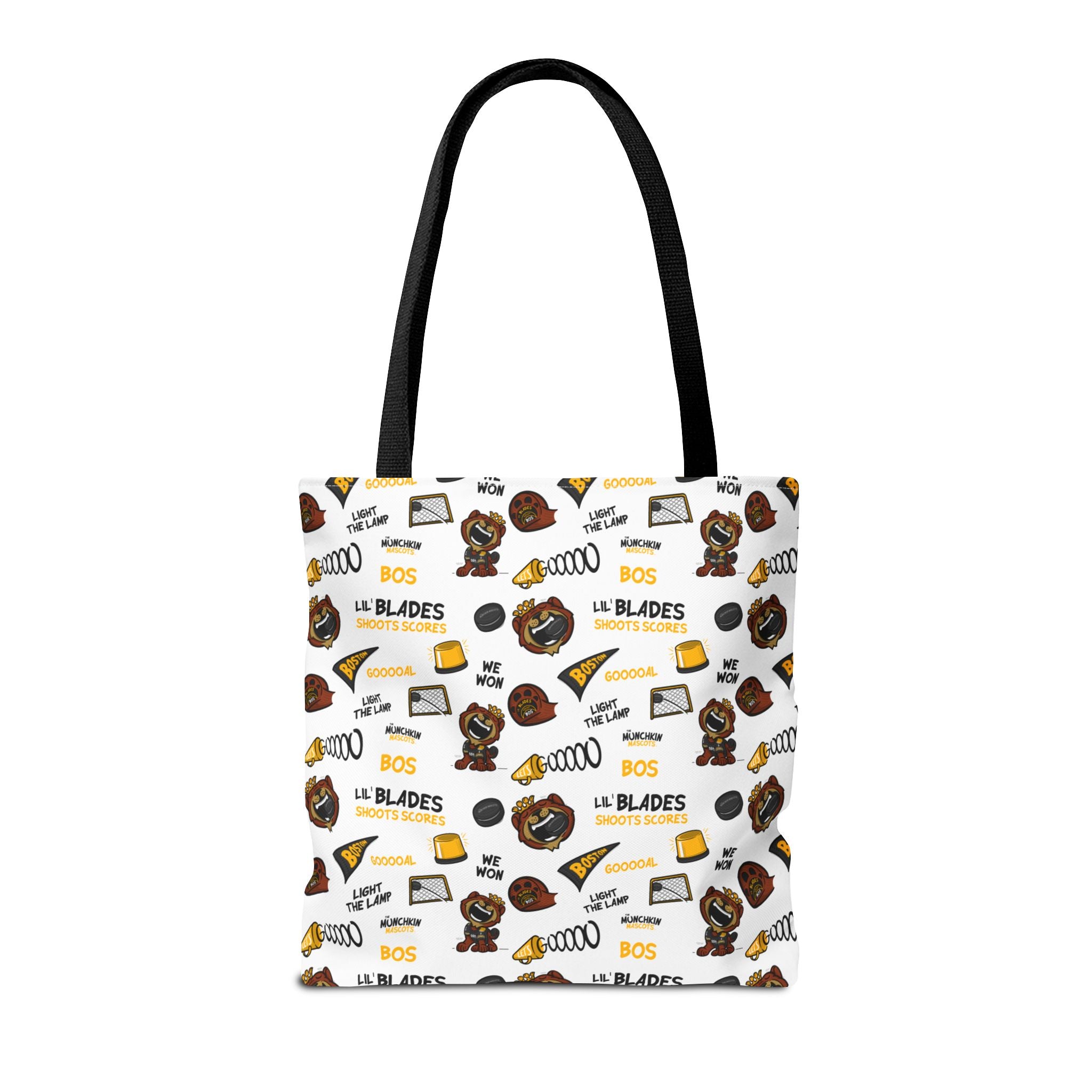 Boston Hockey Tote Bag Lil' Blades 'Let's Go' + Pattern | Hand-Drawn Art | Gifts for Parents