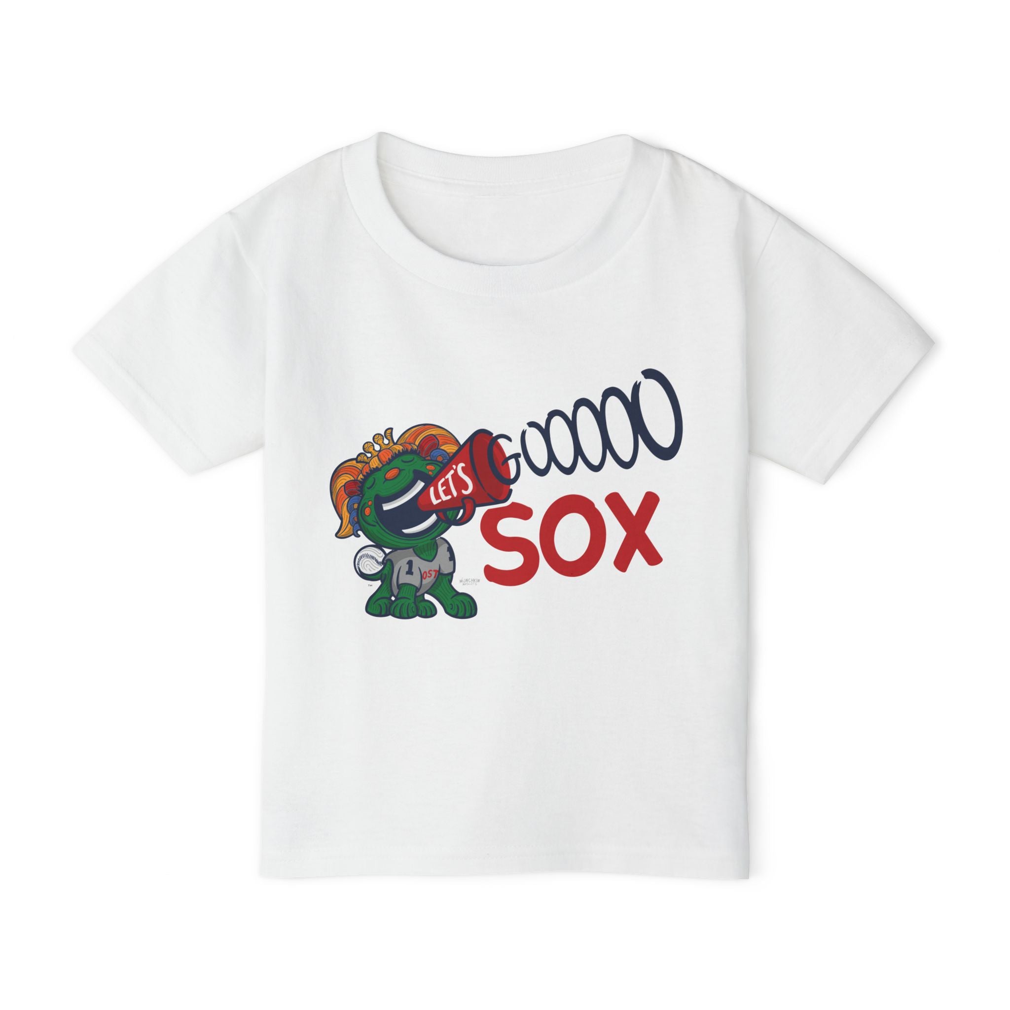 Boston Baseball Toddler Tshirt Lil' Miss Tessie 'Let's Go' | Hand-Drawn Art | Gifts for Kids