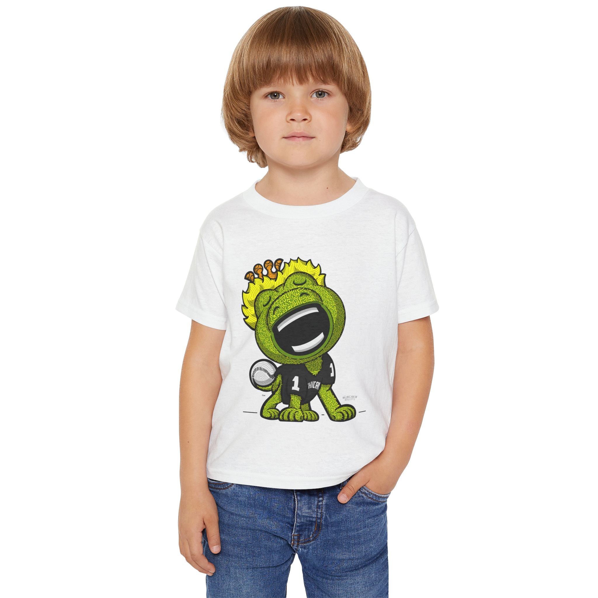 Chicago Baseball Toddler Tshirt Lil' Southpaw 'Home/Away Mascot' | Hand-Drawn Art | Gifts for Kids