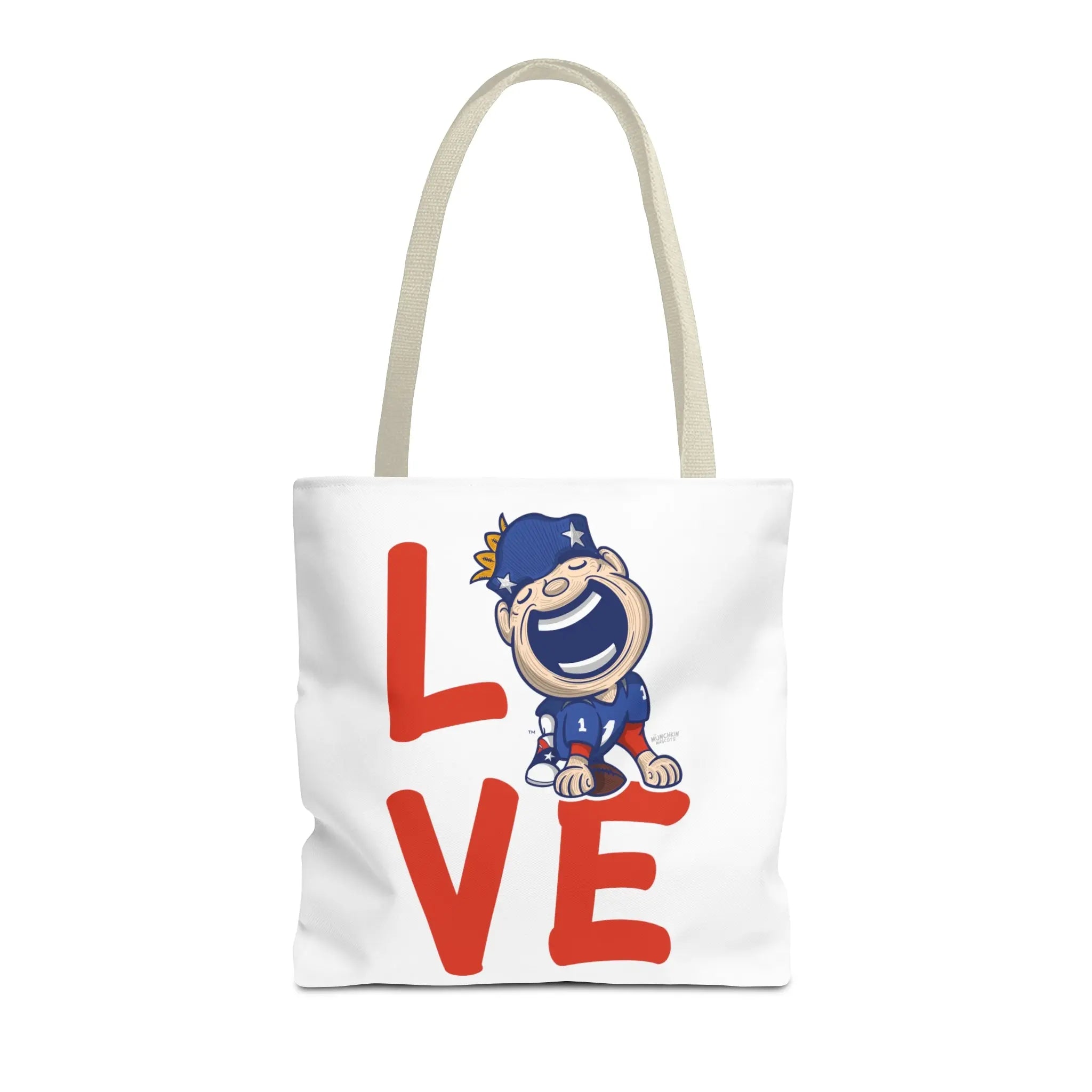 Tote Bag (AOP) - LOVE + Lets Go - Lil' Pat NE Football Printify