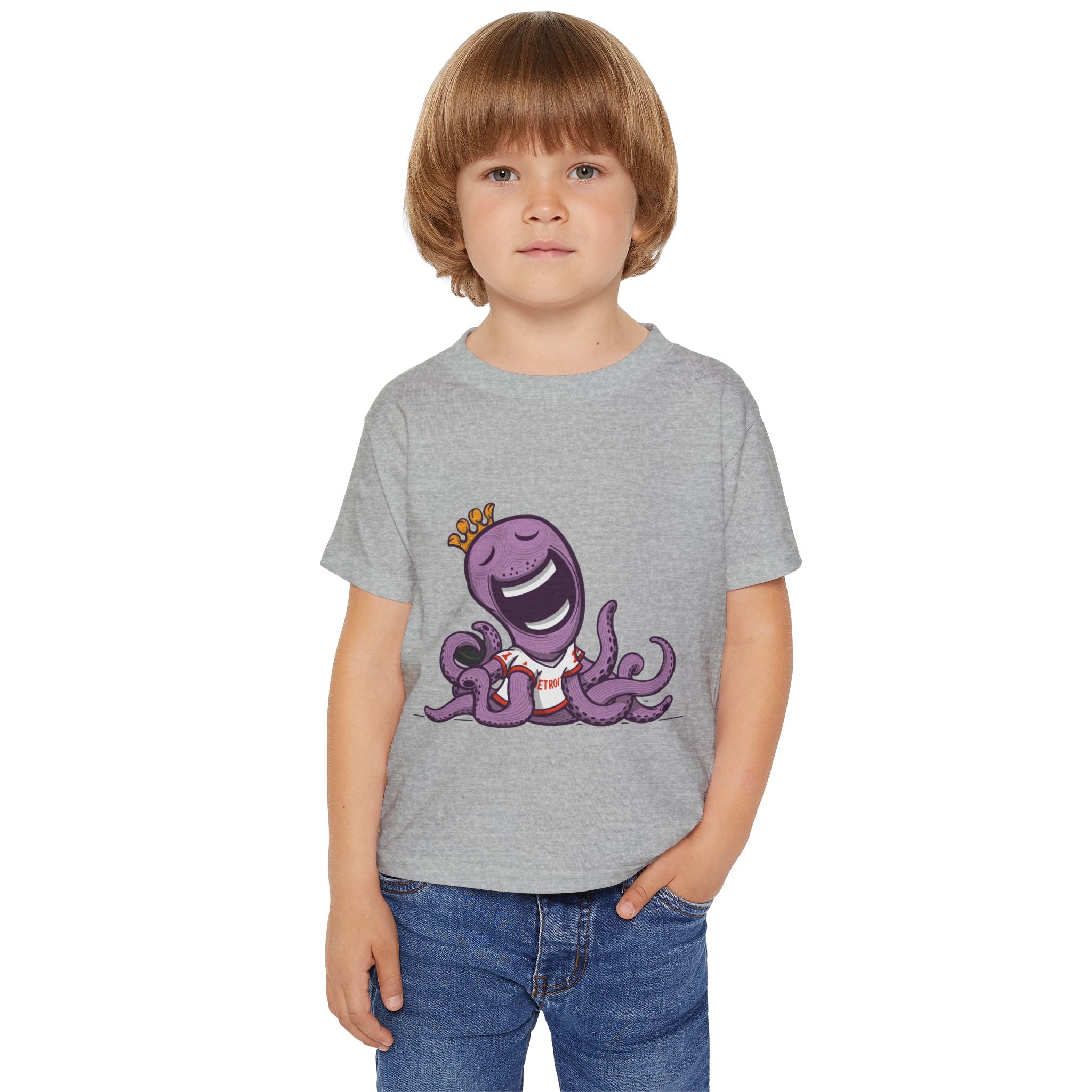 Detroit Hockey Toddler Tshirt Lil' Stanley 'Home/Away Mascot' | Hand-Drawn Art | Gifts for Kids