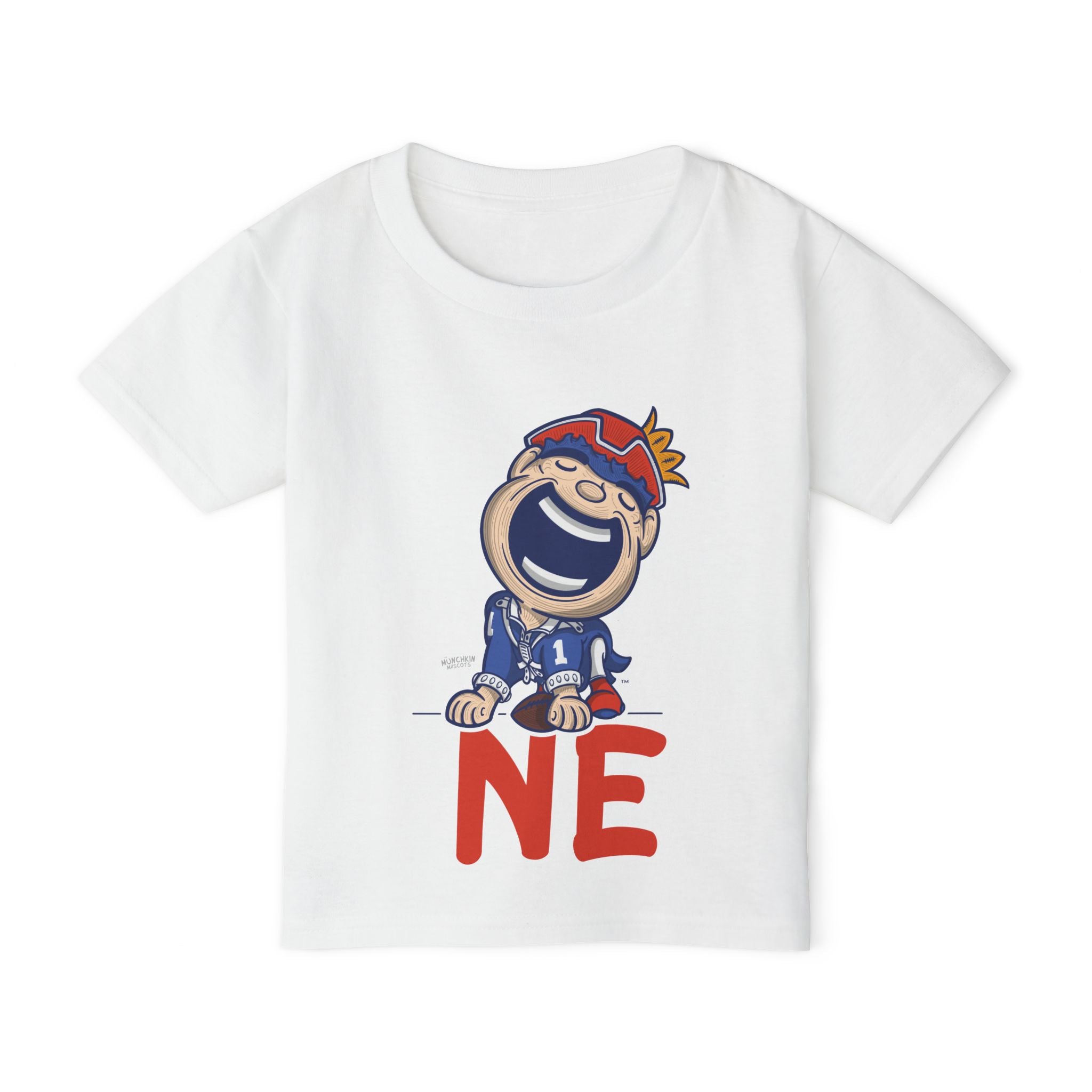New England Football Toddler Tshirt Lil' Pat 'NE' | Hand-Drawn Art | Gifts for Kids