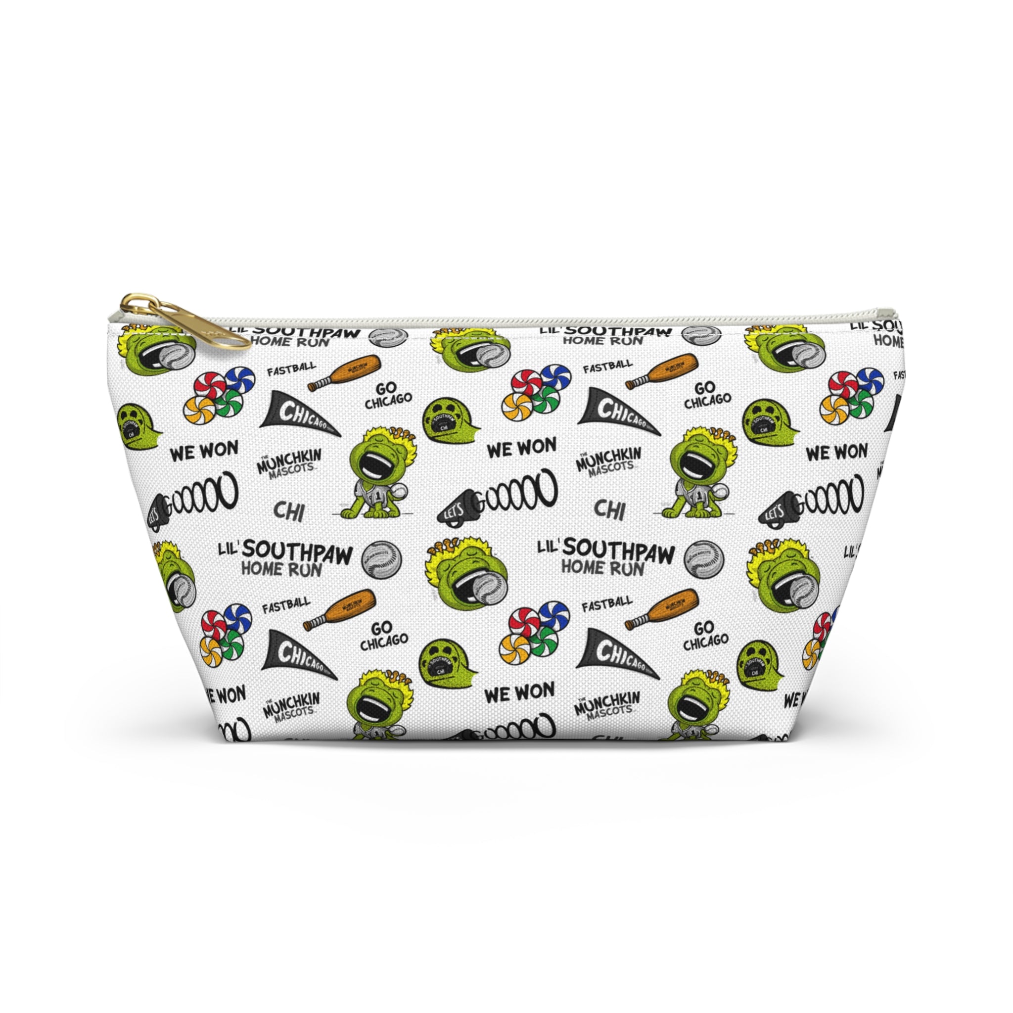 Chicago Baseball Accessory Pouch Lil' Southpaw Themed | Hand-Drawn Art | Gifts for Kids