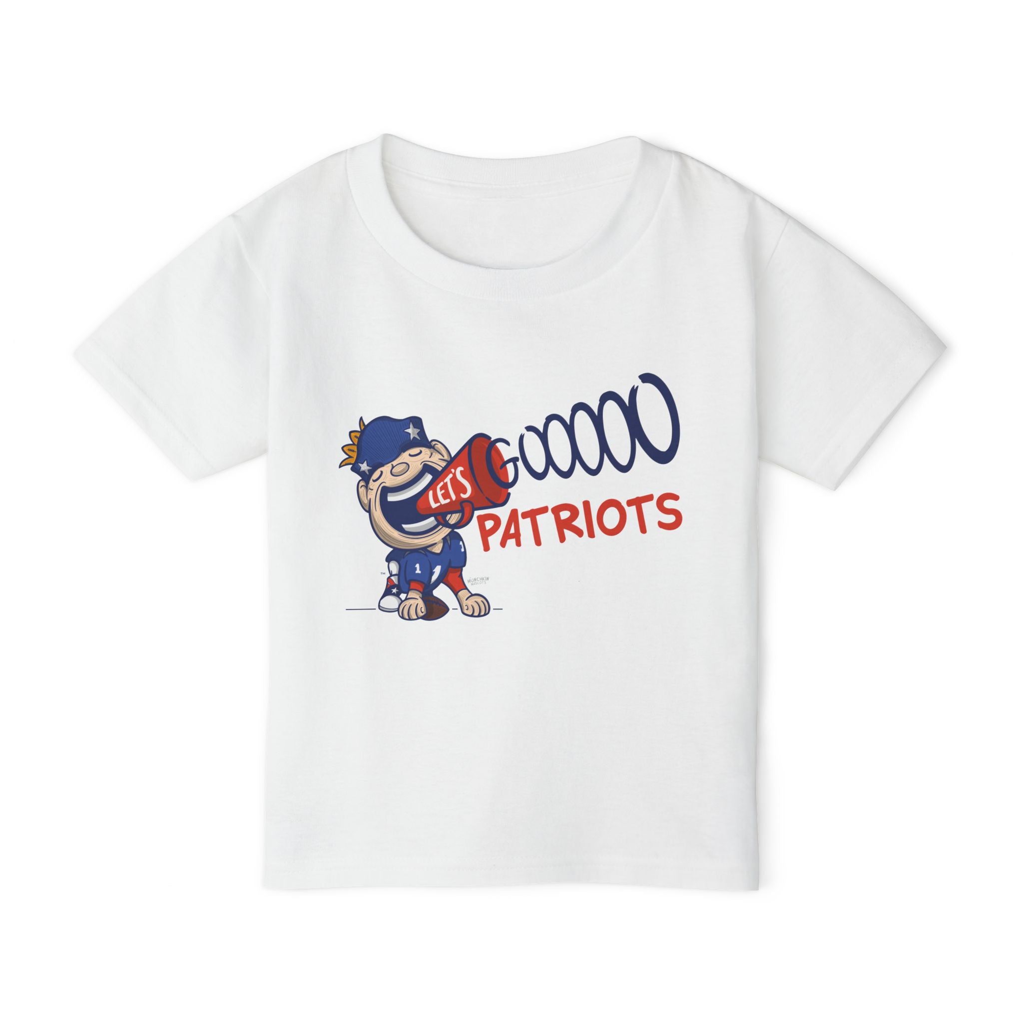 New England Football Toddler Tshirt Lil' Pat 'Let's Go' | Hand-Drawn Art | Gifts for Kids
