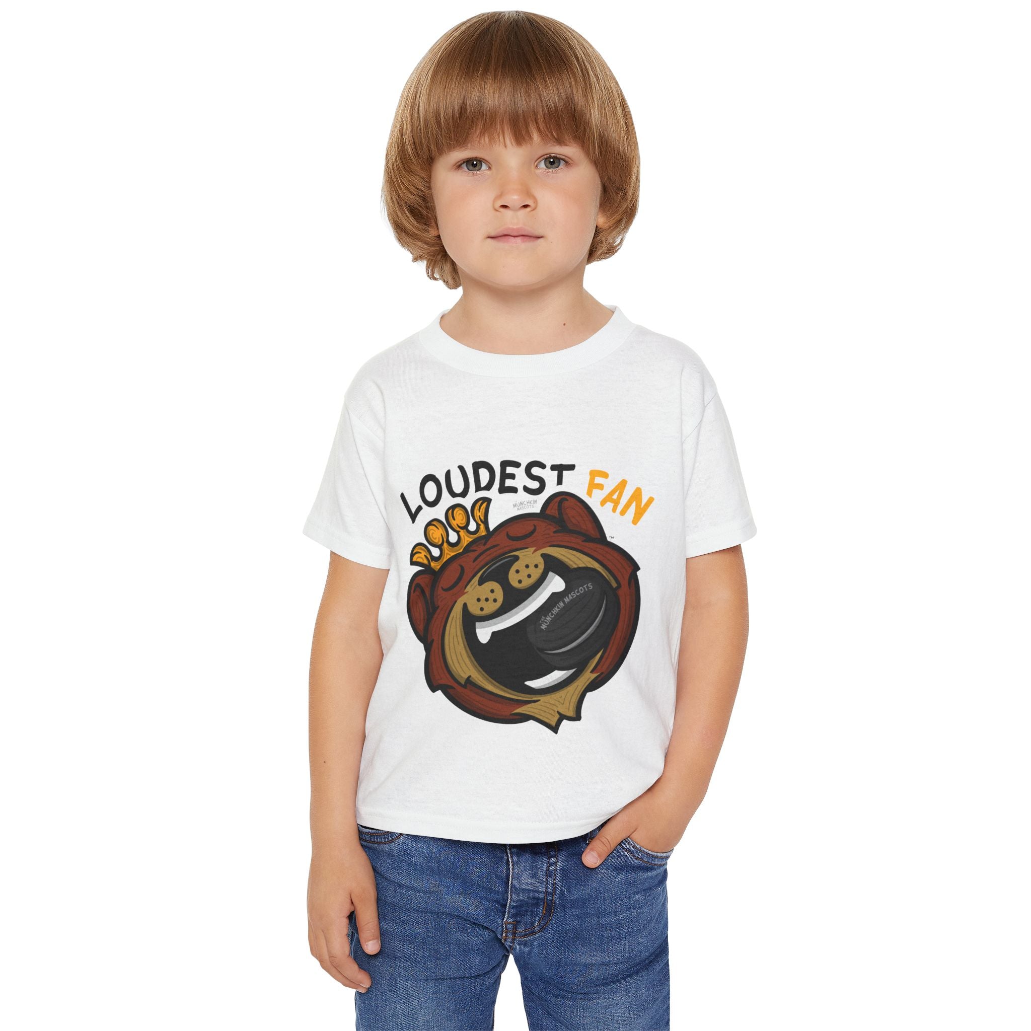 Boston Hockey Toddler Tshirt Lil' Blades 'Loudest Fan' | Hand-Drawn Art | Gifts for Kids