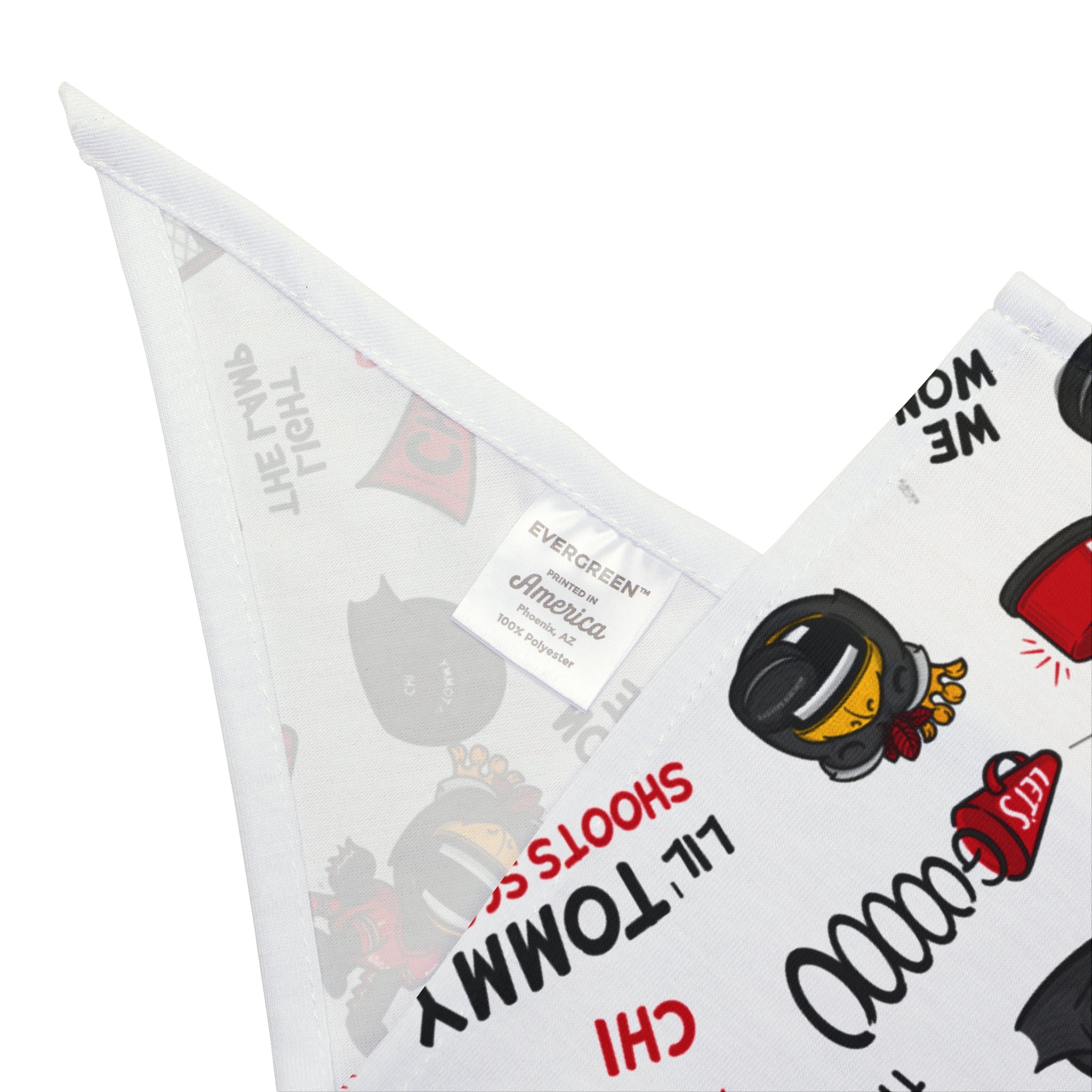 Chicago Hockey Pet Bandana Lil' Tommy Pattern | Hand-Drawn Art | Gifts for Pets