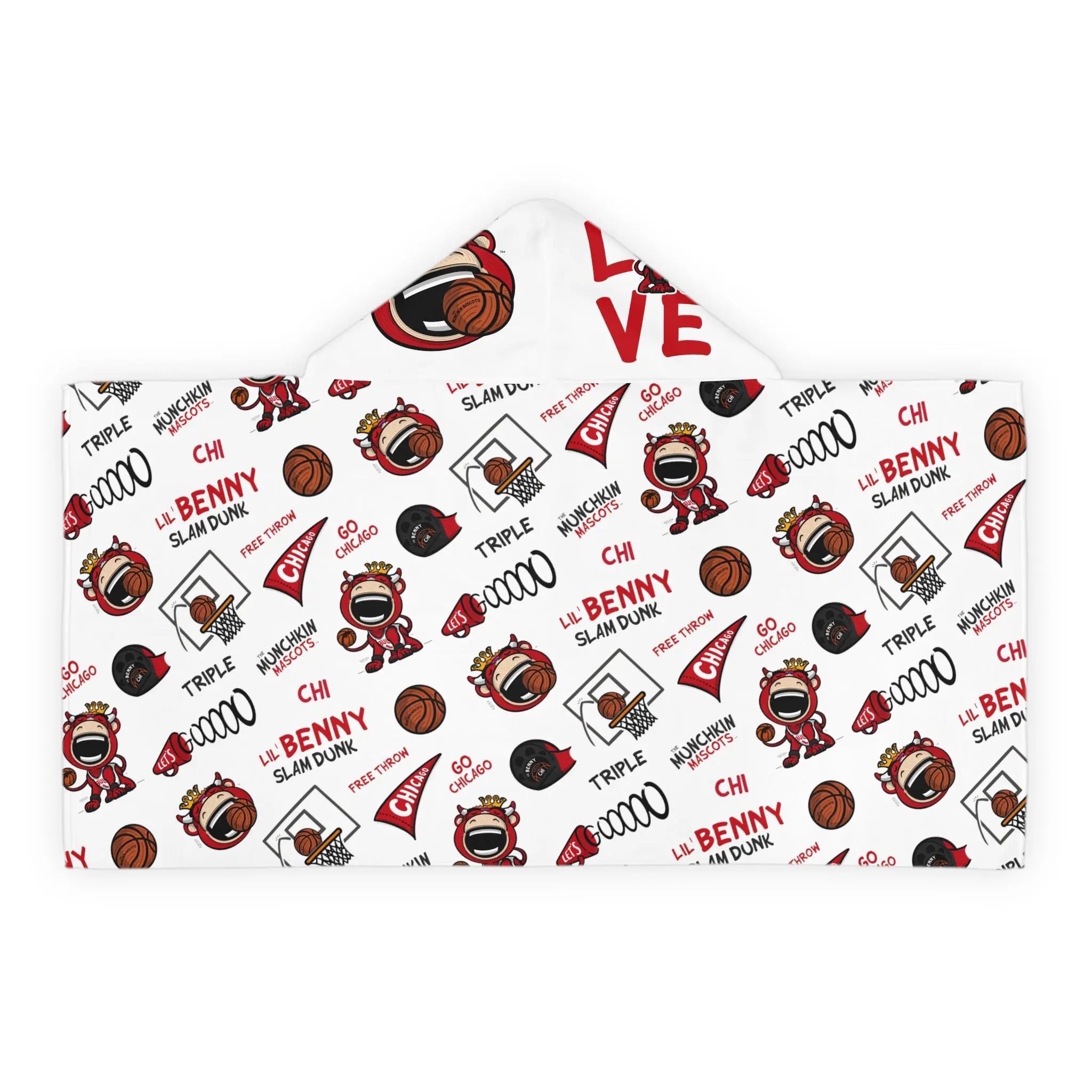 Youth Hooded Towel - Lil' Benny CHI Basketball Printify