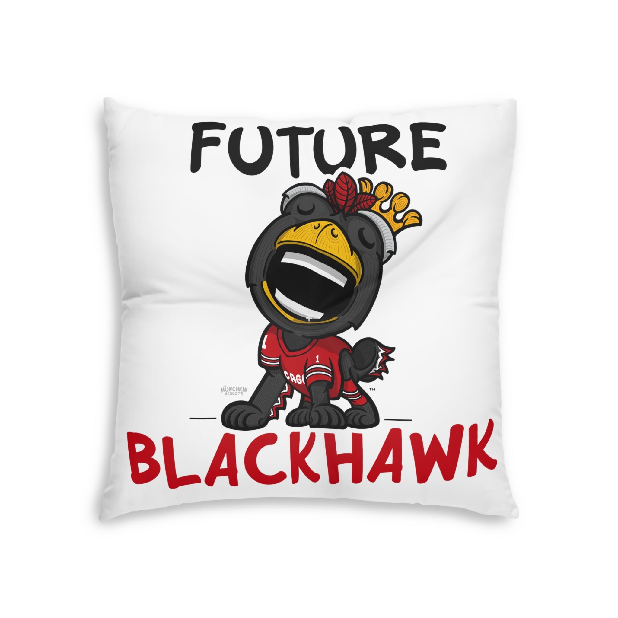 Tufted Floor Pillow, Square - Pattern + Future - Lil' Tommy CHI Hockey Printify