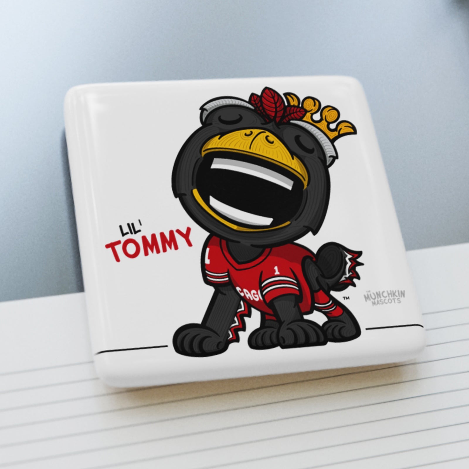 Chicago Hockey Porcelain Magnet Lil' Tommy 'Munchkin Mascot' | Hand-Drawn Art | Gifts for Kids